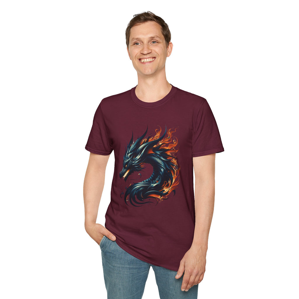 Dragon T-shirt Mens Graphic Tee Clothing Apparel Chinese Symbol Unisex Softstyle