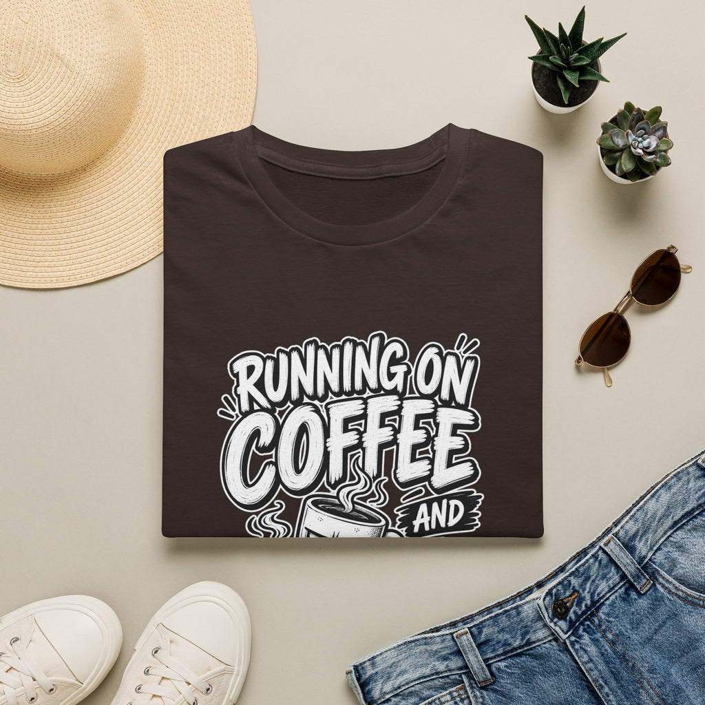 Funny Dark Humor Tshirt — Funny Office Tshirt Dark Humor Graphic Tee Unique Coworker Gift  RUNNING ON COFFEE AND PASSIVE AGGRESSION Shirt