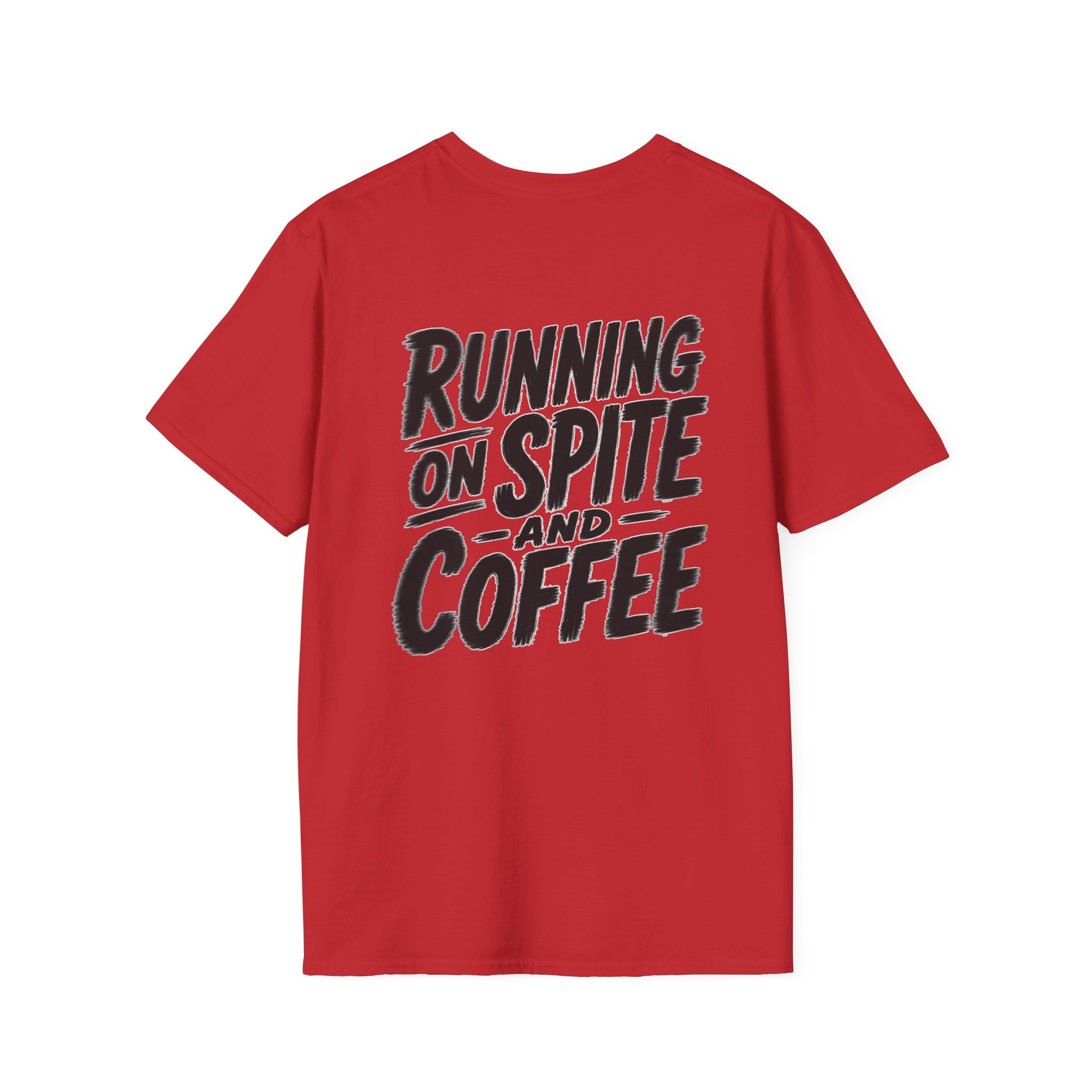 Funny Dark Humor Tshirt Running on Spite and Coffee Shirt — Dark Humor Coffee Lover Graphic Tee