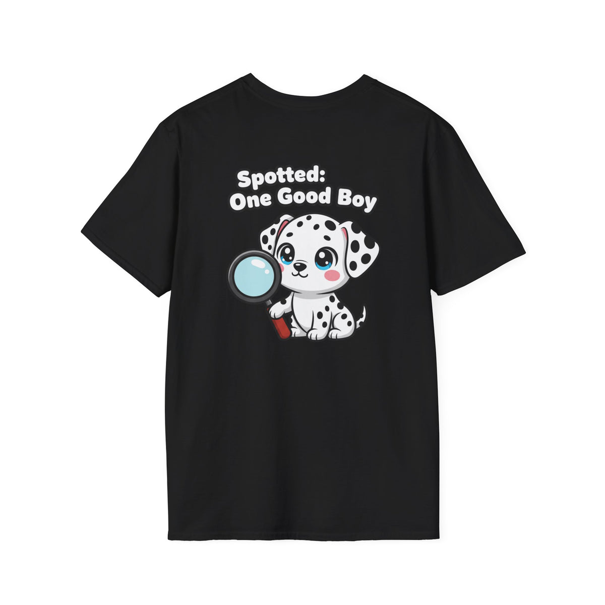 Cute Dalmatian Shirt Spotted: One Good Boy Funny Dog Lover Unisex Softstyle Tee Gift