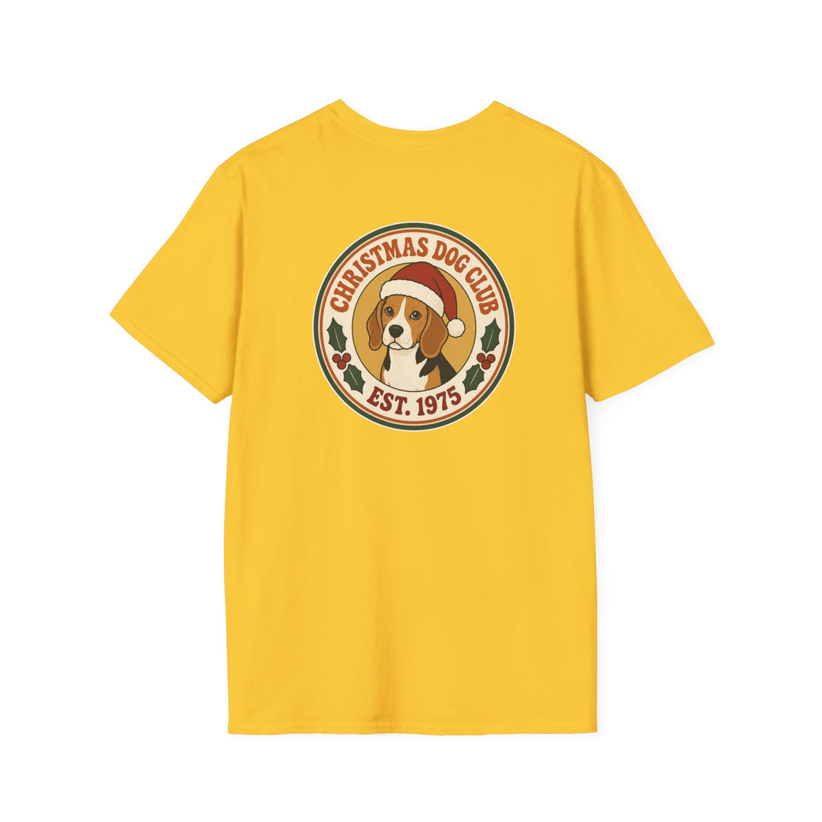 Retro Christmas Dog T-Shirt Christmas Dog Club Vintage Dog Lover Shirt Unisex Softstyle Tee Christmas Gift
