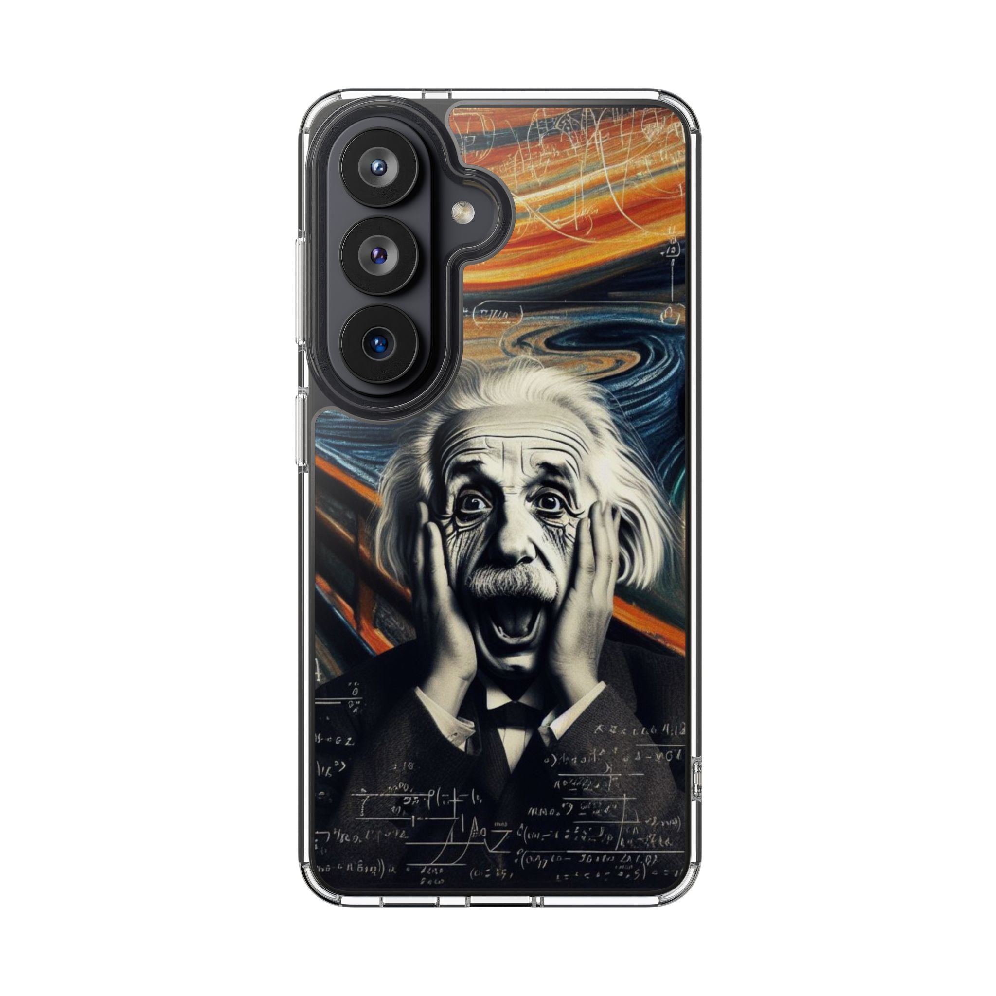 Funny Einstein Clear Phone Cases Edvard Munch Scream Unique iPhone Samsung Cases