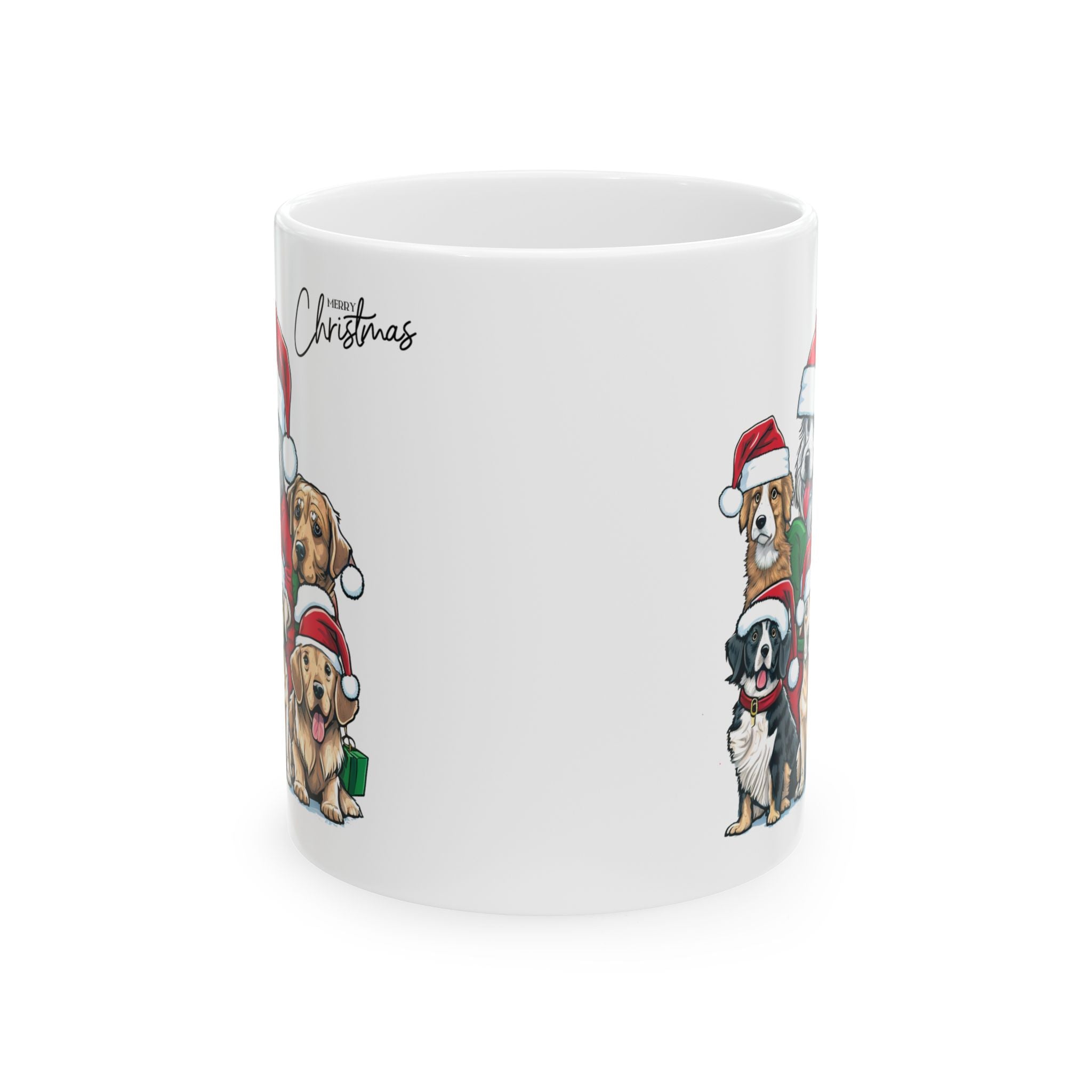 Merry Christmas Mug Dogs Animal Lover Gift Funny Ceramic Cute Coffee Cup 11oz