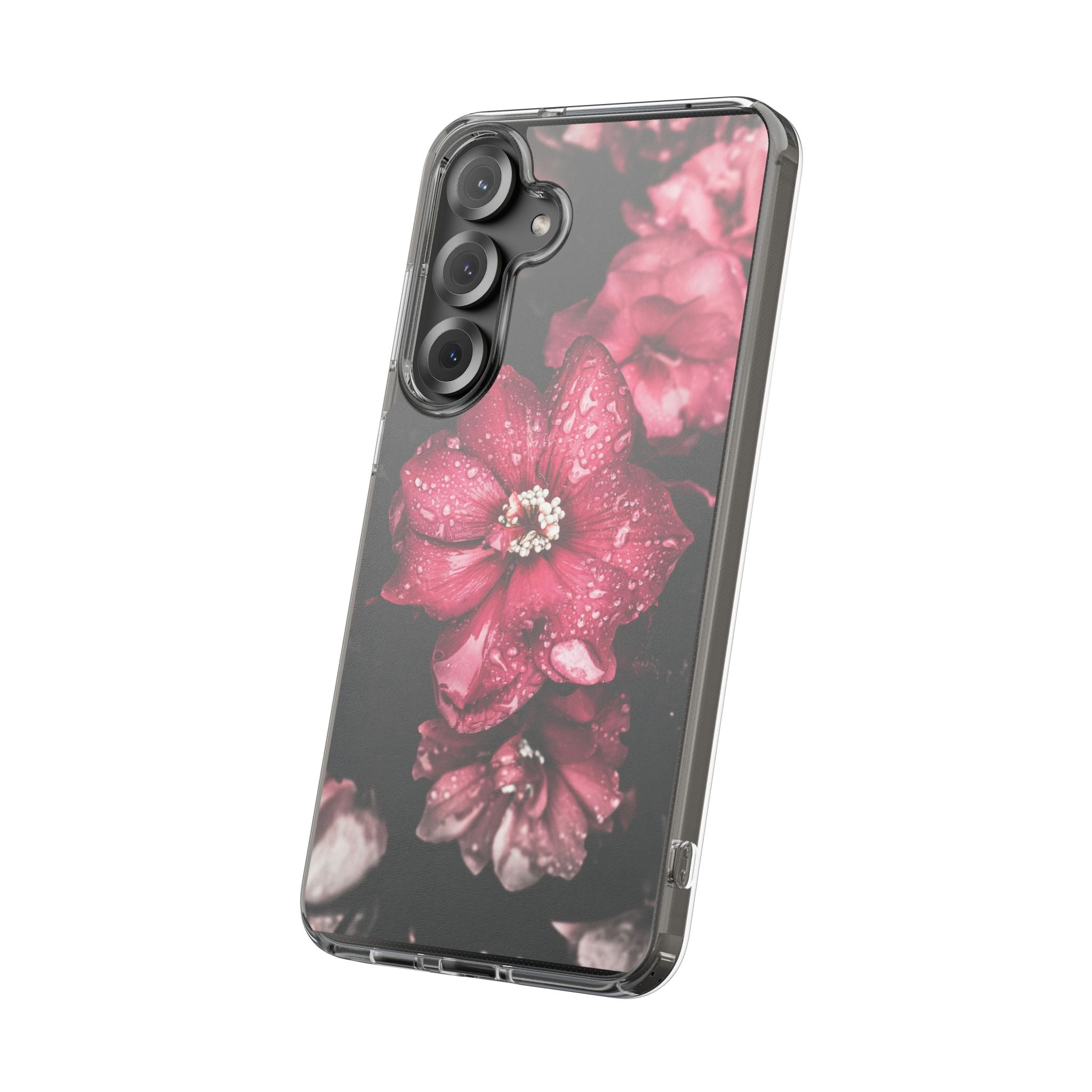 Pink Flowers Clear Cases iPhone Case Samsung Phone Case Unique Gift Cute Phone Cover Unique iPhone 17 Pro Max Phone Case