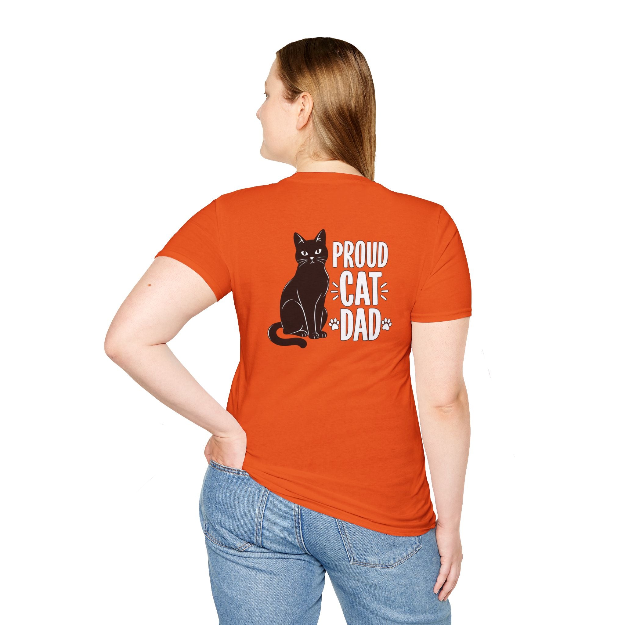 Cat Dad Shirt Proud Cat Dad Black Cat Silhouette Graphic Tee Unique Gift Funny Tshirt