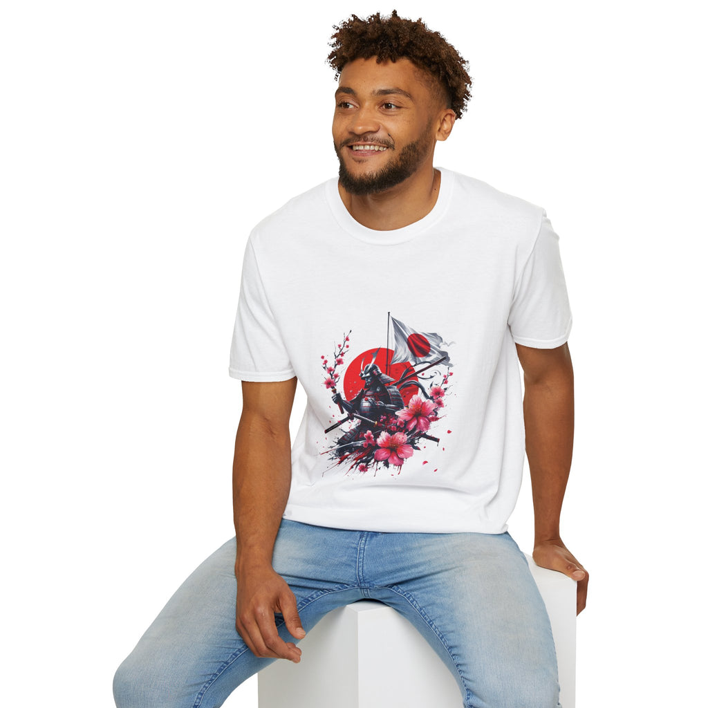 Japan Unisex Softstyle T-Shirt Japanese Art Sakura Samurai Cotton Gift Unique