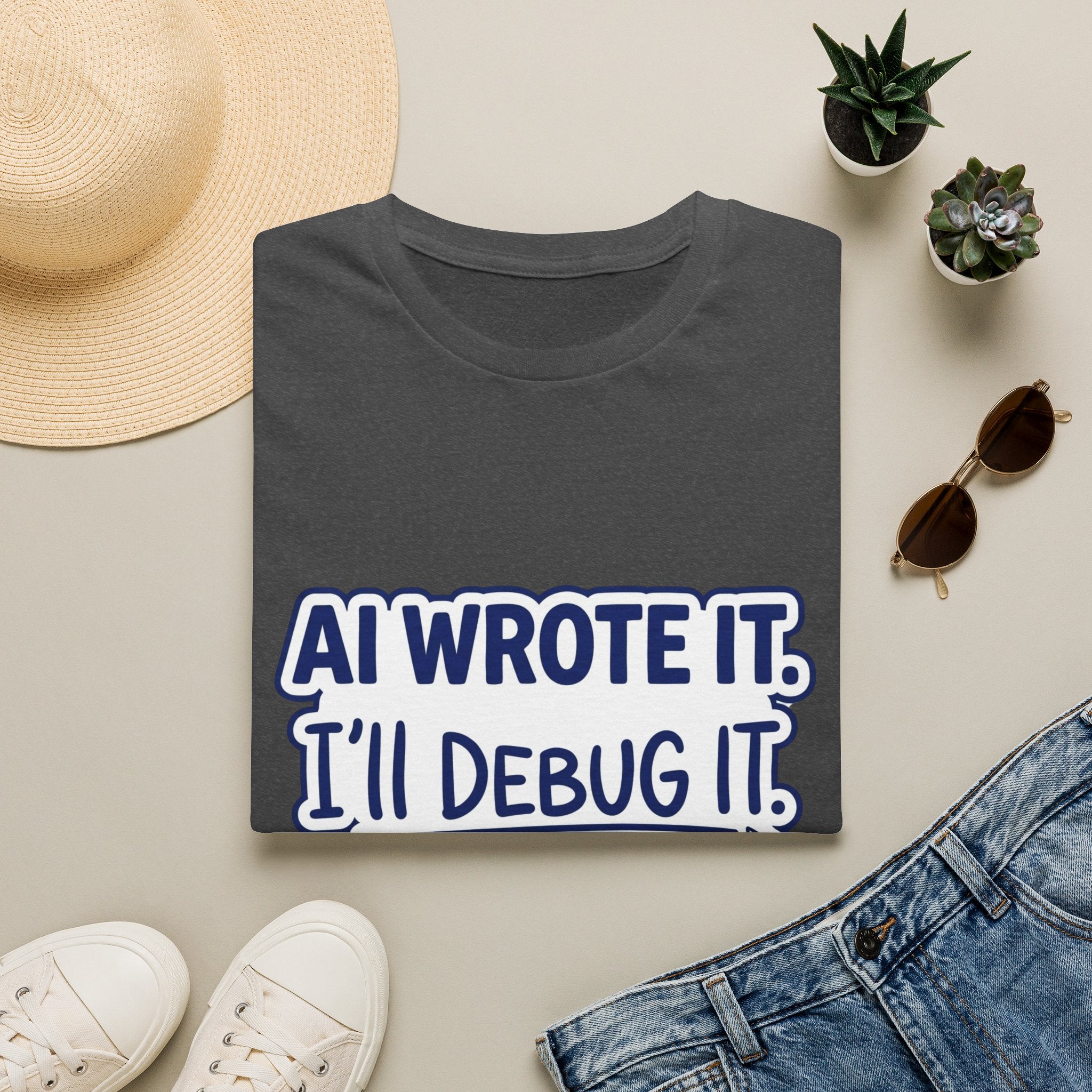 Funny Tshirt AI Wrote It I'll Debug It Shirt Funny Vibe Coding Programmer Tee Unisex Softstyle T-Shirt