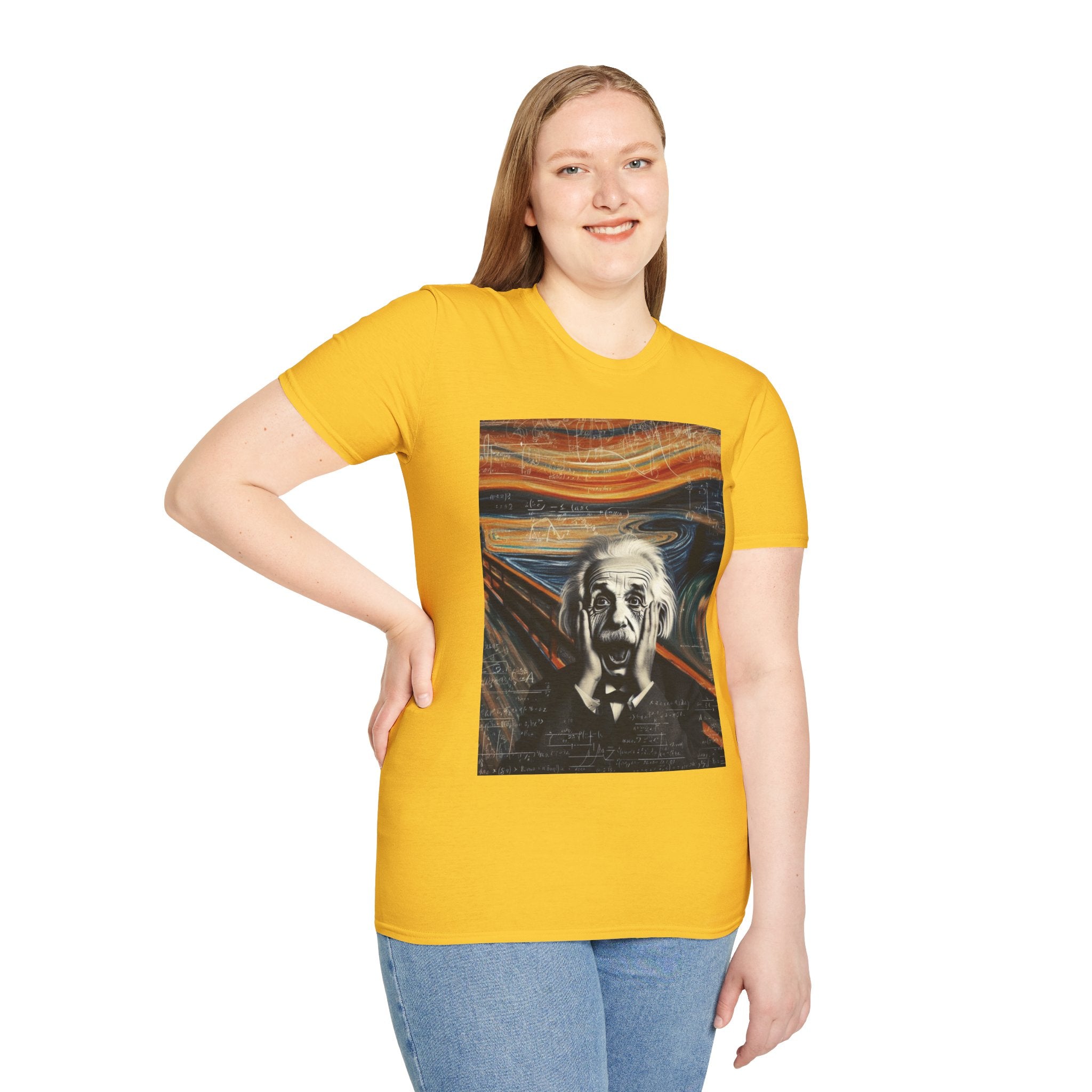 Funny Einstein Unisex Softstyle T-Shirt Edvard Munch Scream Cotton Gift Men Lady