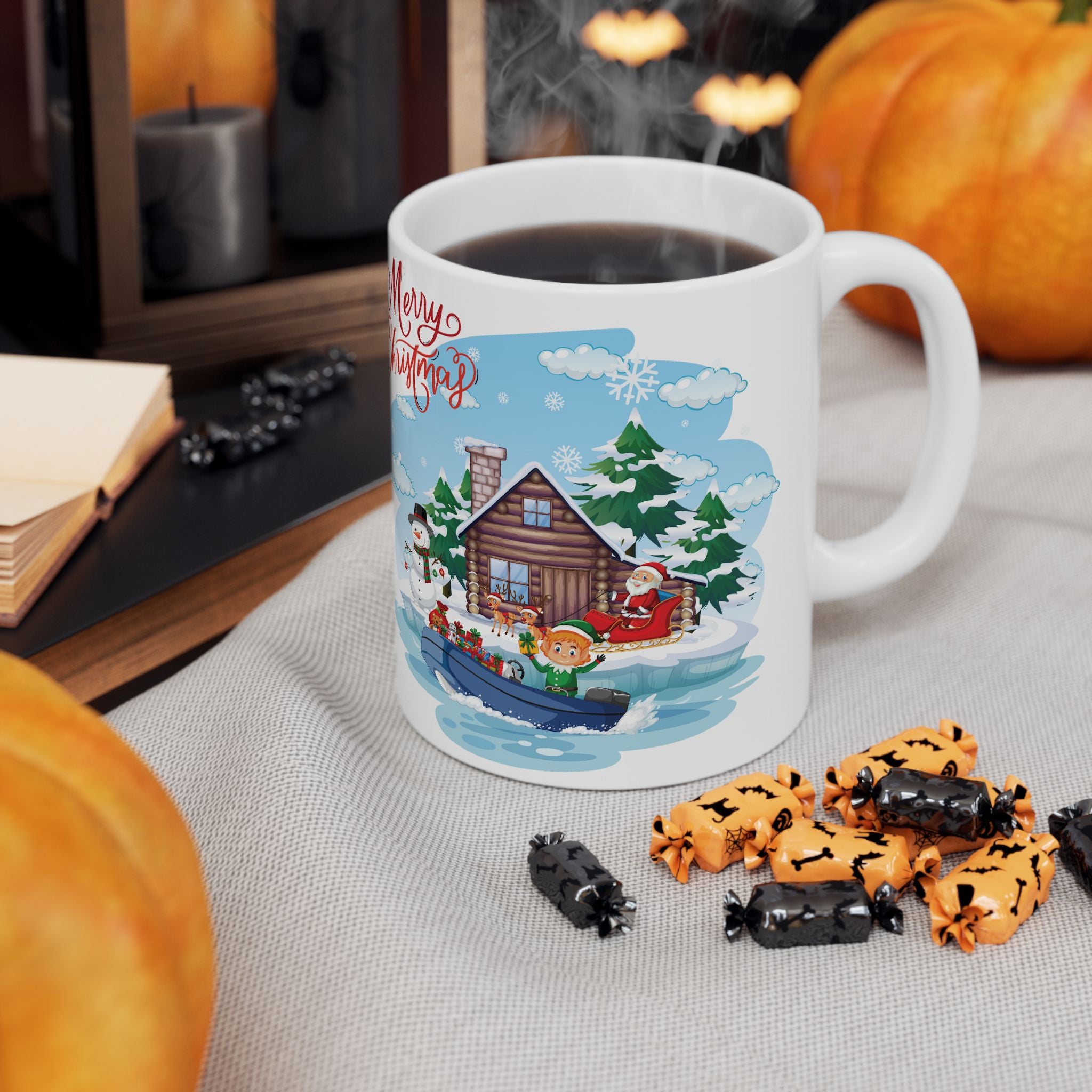 Christmas Mug Funny Santa Claus Mug Unique Snowman Cute Coffee Cup Tea Gift Kids 11oz