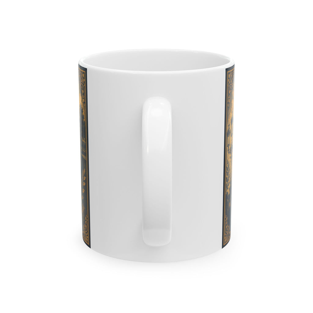 Ceramic Travel Mug Vintage France Emblem Mug Eiffel Tower Fleur de Lis Coffee Cup Gift