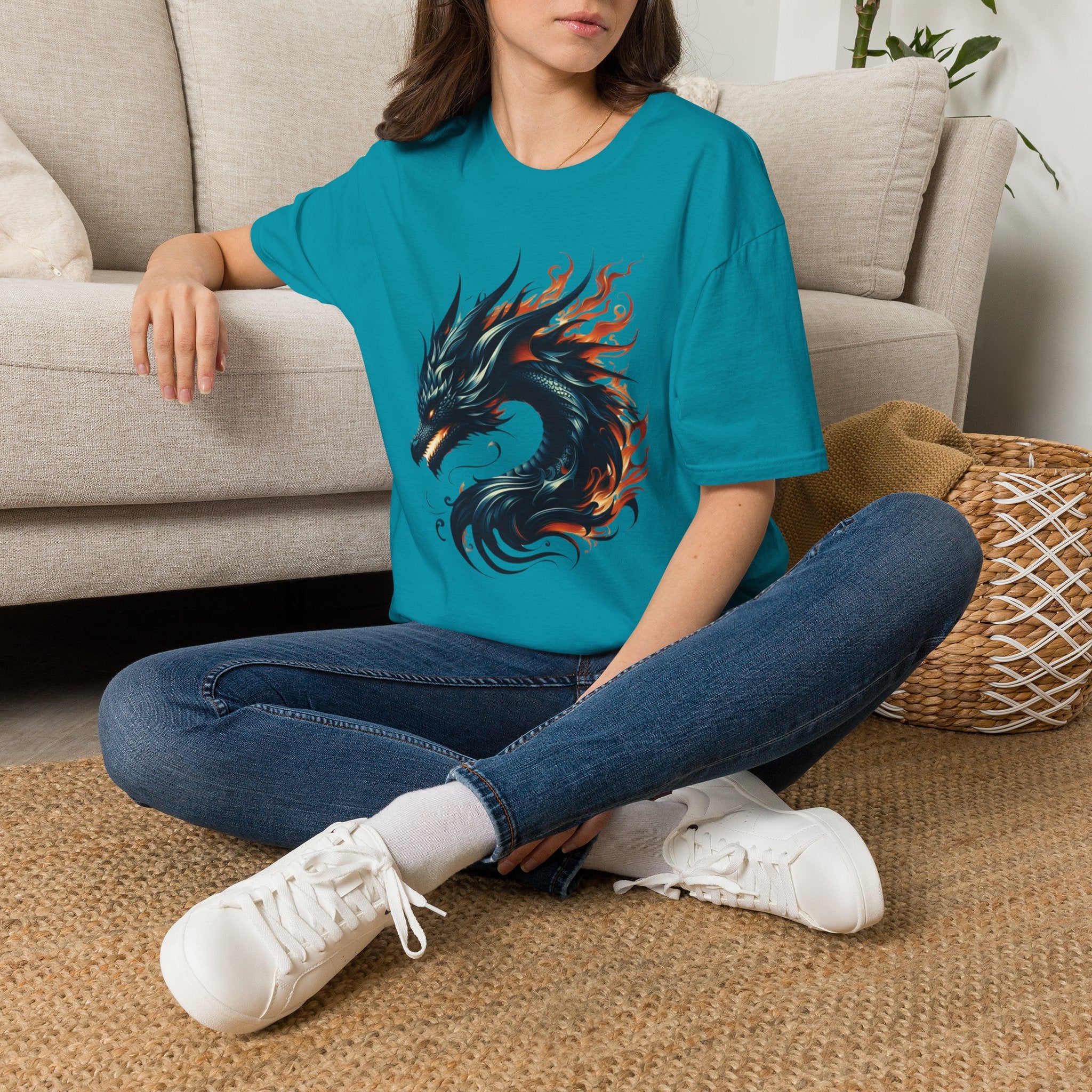 Dragon T-shirt Mens Graphic Tee Clothing Apparel Chinese Symbol Unisex Softstyle