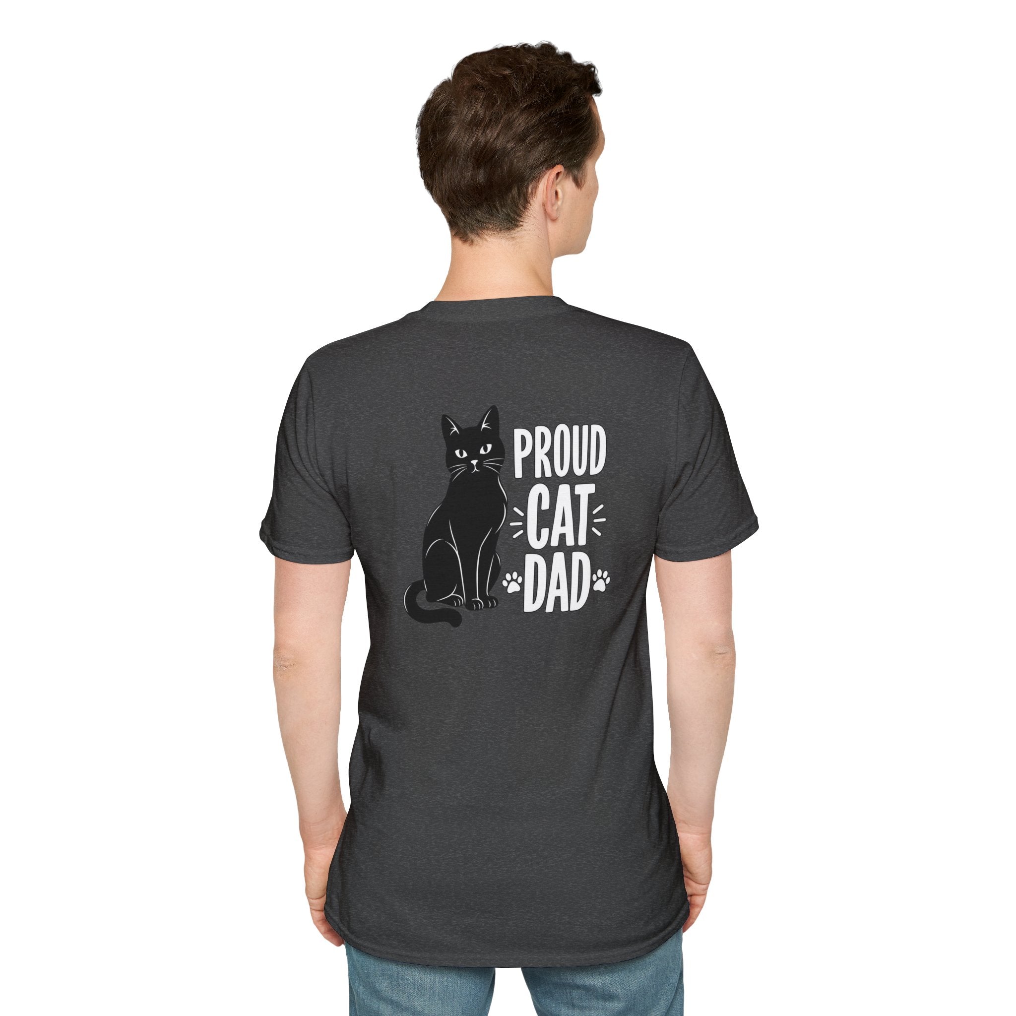 Cat Dad Shirt Proud Cat Dad Black Cat Silhouette Graphic Tee Unique Gift Funny Tshirt