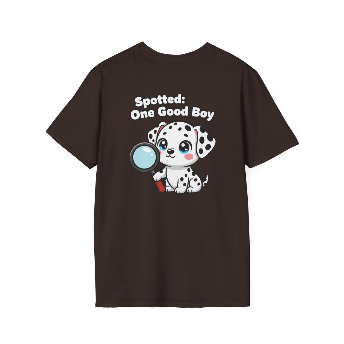 Cute Dalmatian Shirt Spotted: One Good Boy Funny Dog Lover Unisex Softstyle Tee Gift
