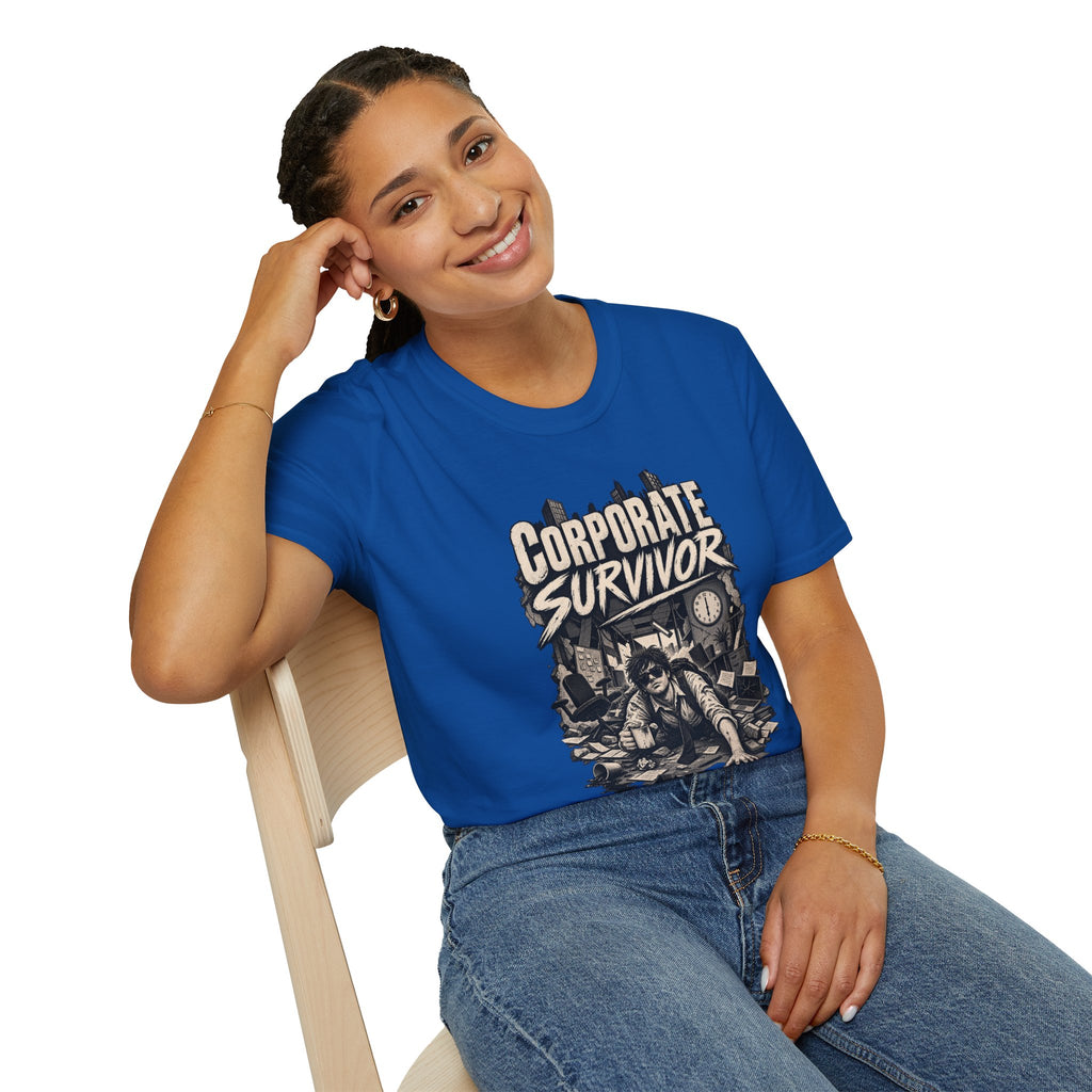 Funny Dark Humor Tshirt — Funny Office Tshirt Dark Humor Graphic Tee Unique Coworker Gift CORPORATE SURVIVOR Shirt