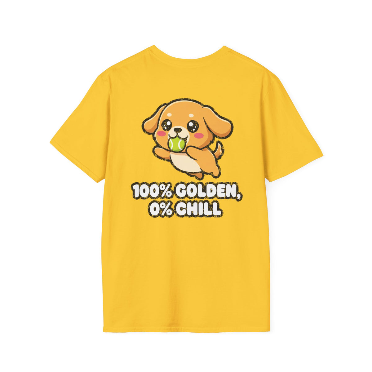 Cute Golden Retriever Shirt 100% Golden, 0% Chill Funny Dog Lover Unisex Softstyle Tee Gift
