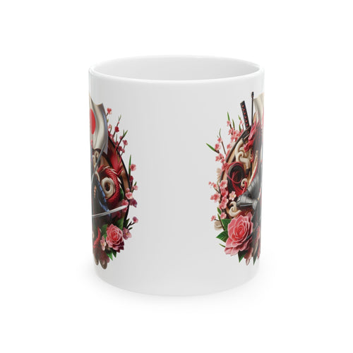 3D Japan Sakura Ninja Cup Flag Knight Samurai Dragon Art Flower Unique Gift Mug