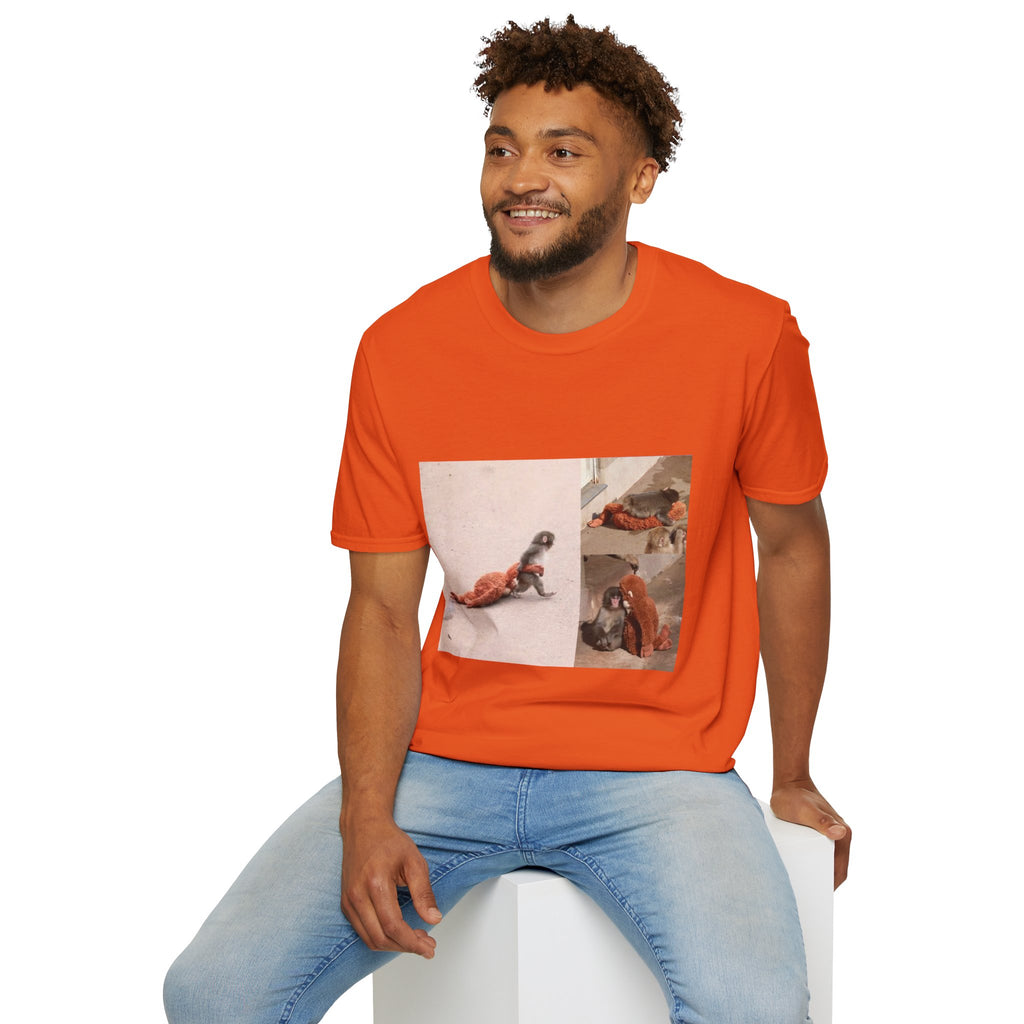 Funny Punch Monkey Viral Animal Tshirt Cute Trendy Unisex Softstyle T-Shirt Gift