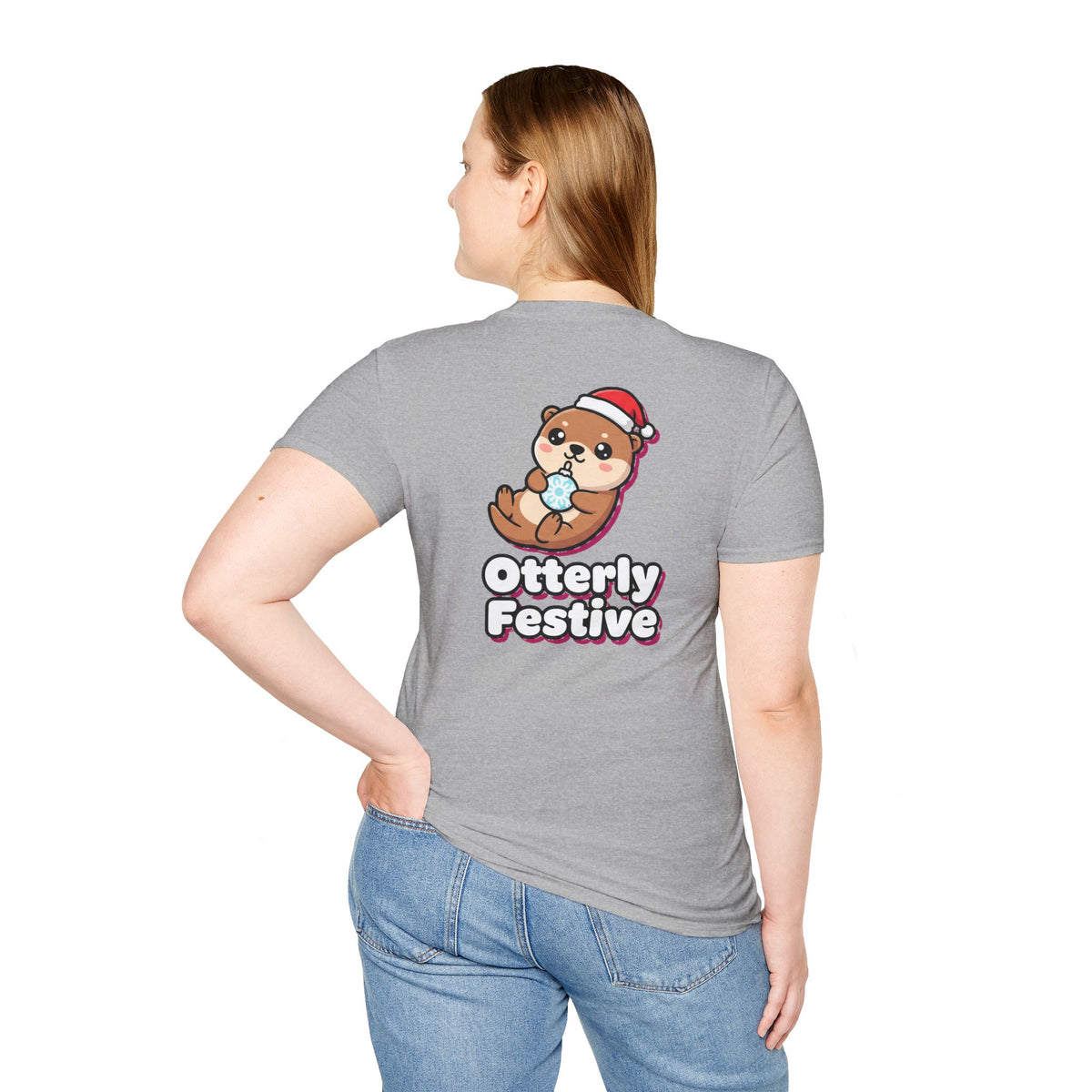 Cute Christmas Shirt Otterly Festive Funny Animal Unisex Softstyle Tee Christmas Gift