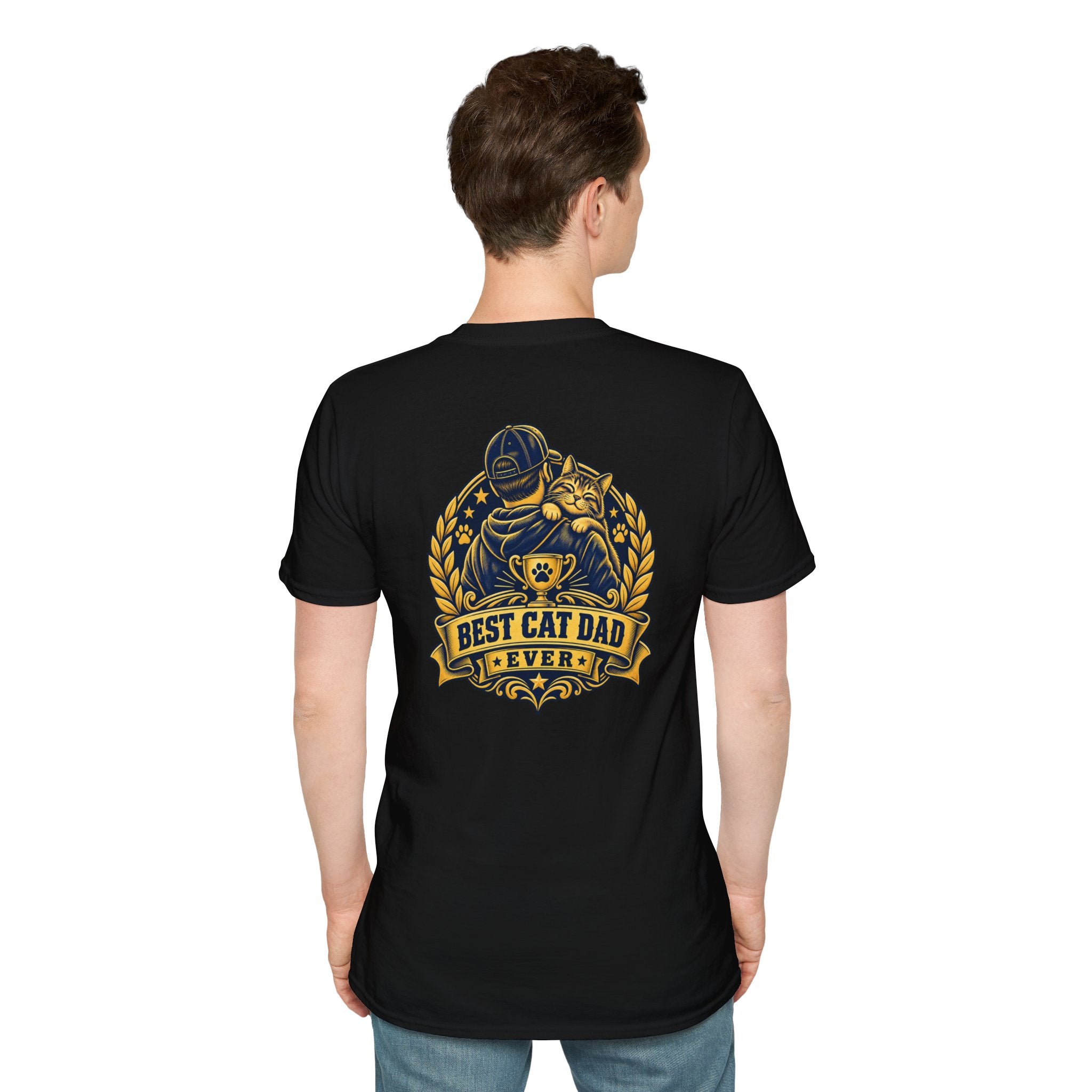 Best Cat Dad Ever Shirt Vintage Trophy Badge Cat Lover Graphic Tee Dark Humor Tee Unique Gift Funny Tshirt