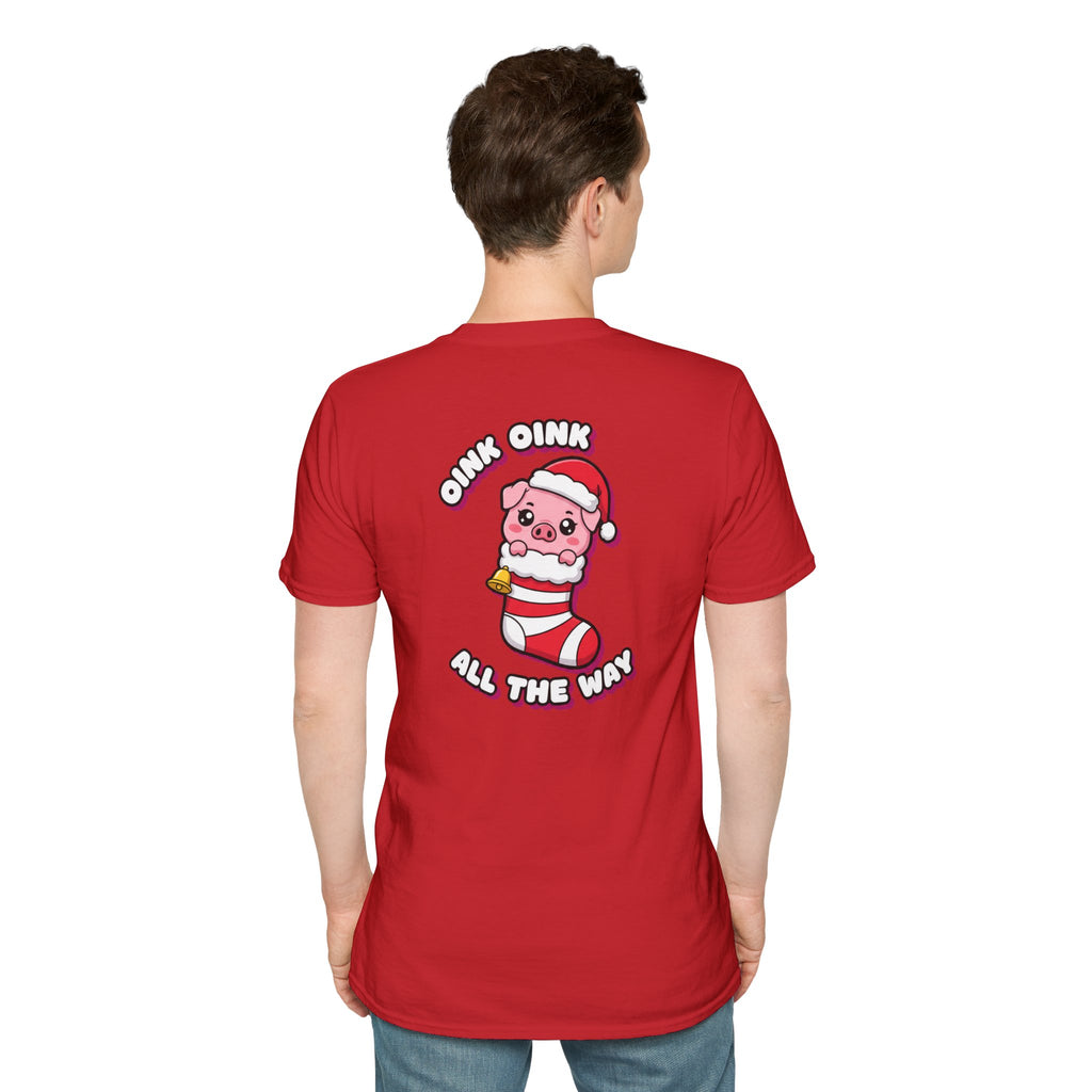 Cute Christmas Shirt Oink Oink All The Way Funny Animal Unisex Softstyle Tee Christmas Gift