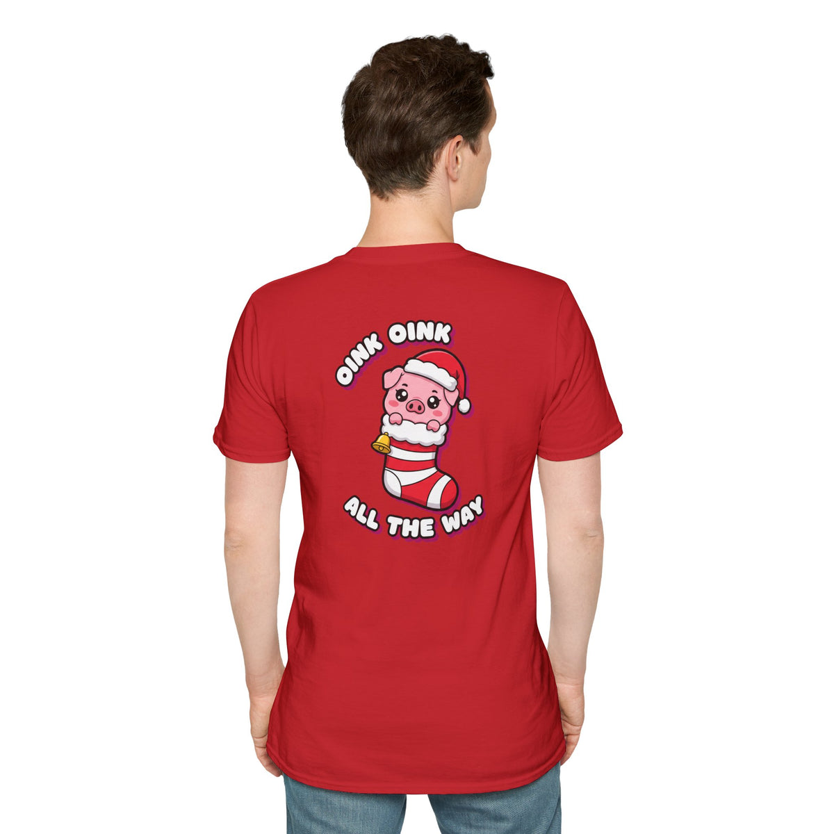 Cute Christmas Shirt Oink Oink All The Way Funny Animal Unisex Softstyle Tee Christmas Gift