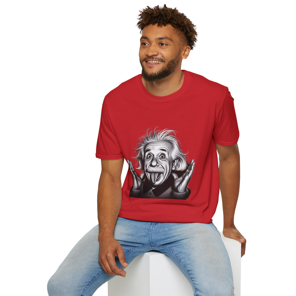 Funny Albert Einstein Print T-Shirt Unisex Softstyle T-Shirt Cotton Unique Gift
