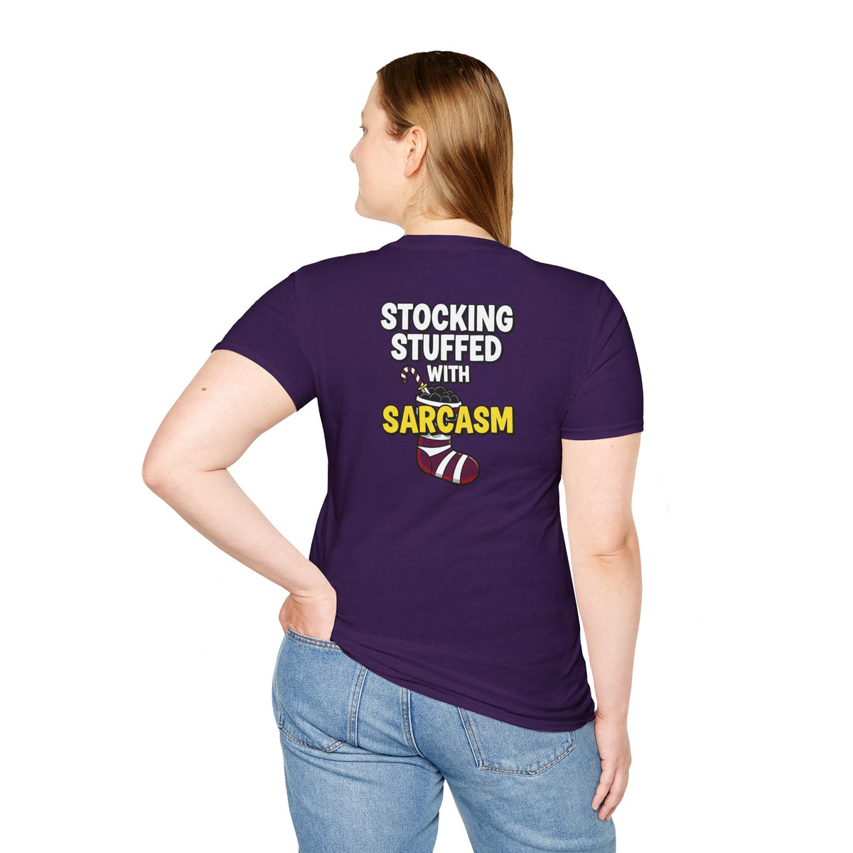 Dark Humor Christmas Shirt Stocking Stuffed With Sarcasm Funny Sarcastic Unisex Softstyle Tee Adult Christmas Gift