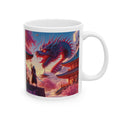 Japan Samurai Mug Dragon Sakura Flower Tea Coffee Cup Unique Gift Art Japanese 11oz