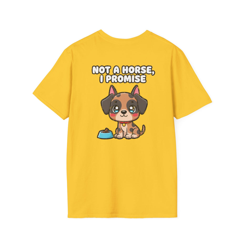 Cute Great Dane Shirt Not A Horse, I Promise Funny Dog Lover Unisex Softstyle Tee Gift