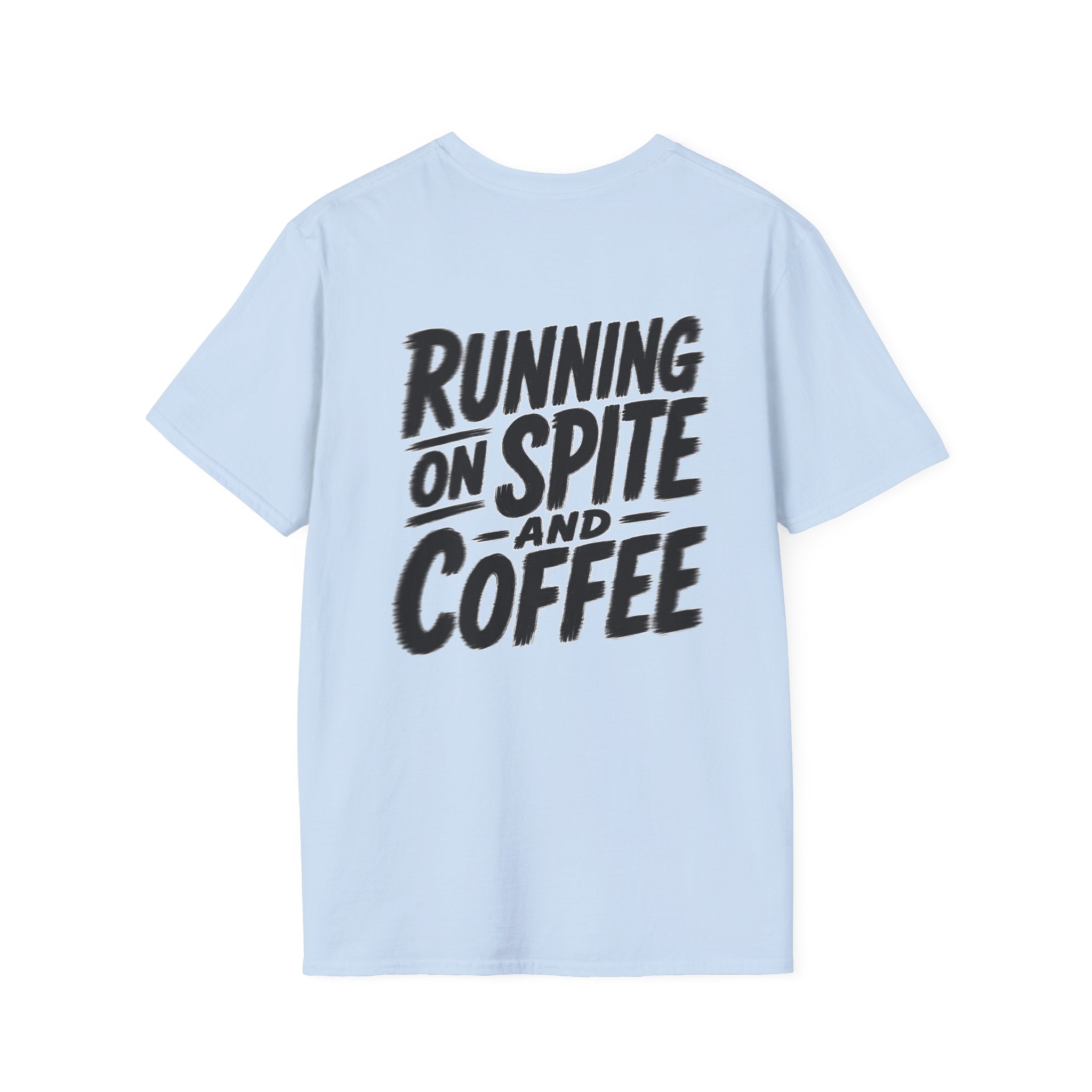 Funny Dark Humor Tshirt Running on Spite and Coffee Shirt — Dark Humor Coffee Lover Graphic Tee