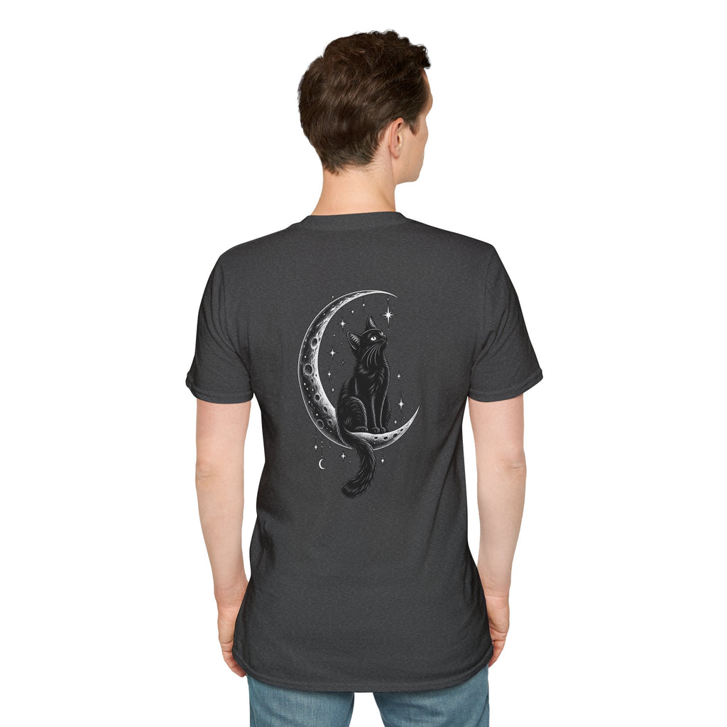 Black Cat Shirt Moon Silhouette Minimalist Funny Cat Lover Graphic Tee Unique Gift Black Cat T shirt