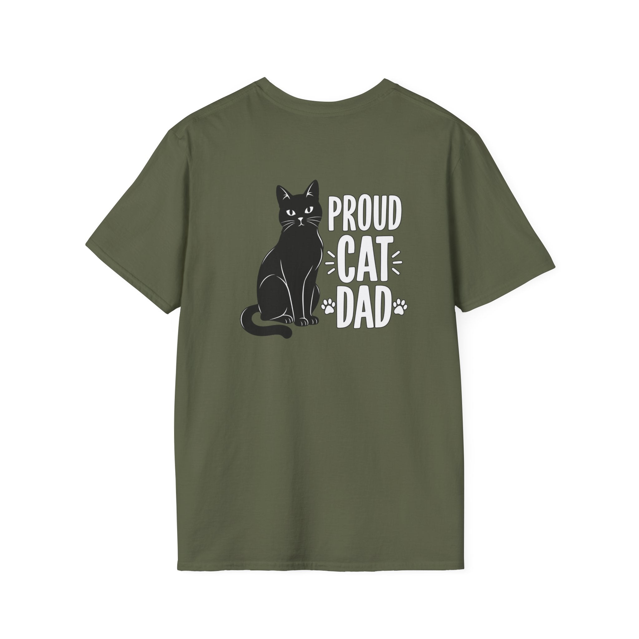 Cat Dad Shirt Proud Cat Dad Black Cat Silhouette Graphic Tee Unique Gift Funny Tshirt