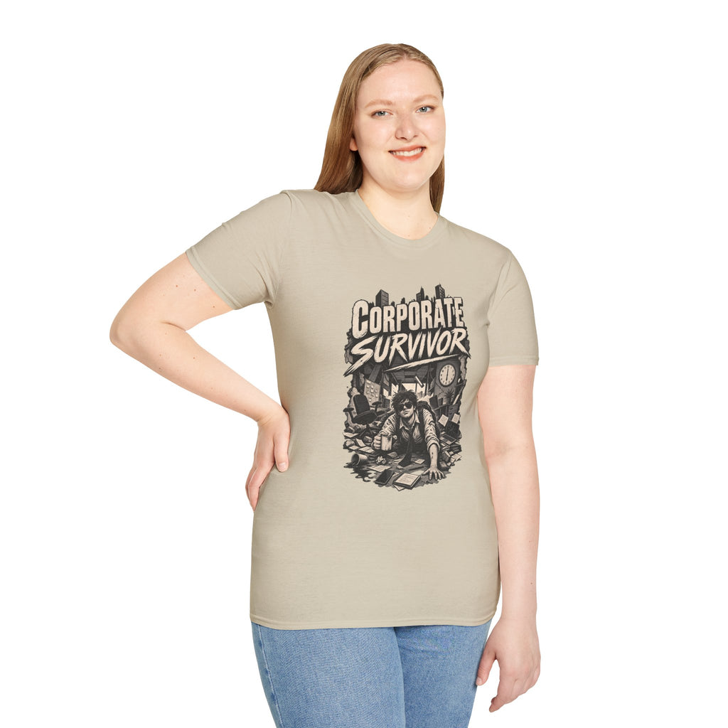 Funny Dark Humor Tshirt — Funny Office Tshirt Dark Humor Graphic Tee Unique Coworker Gift CORPORATE SURVIVOR Shirt