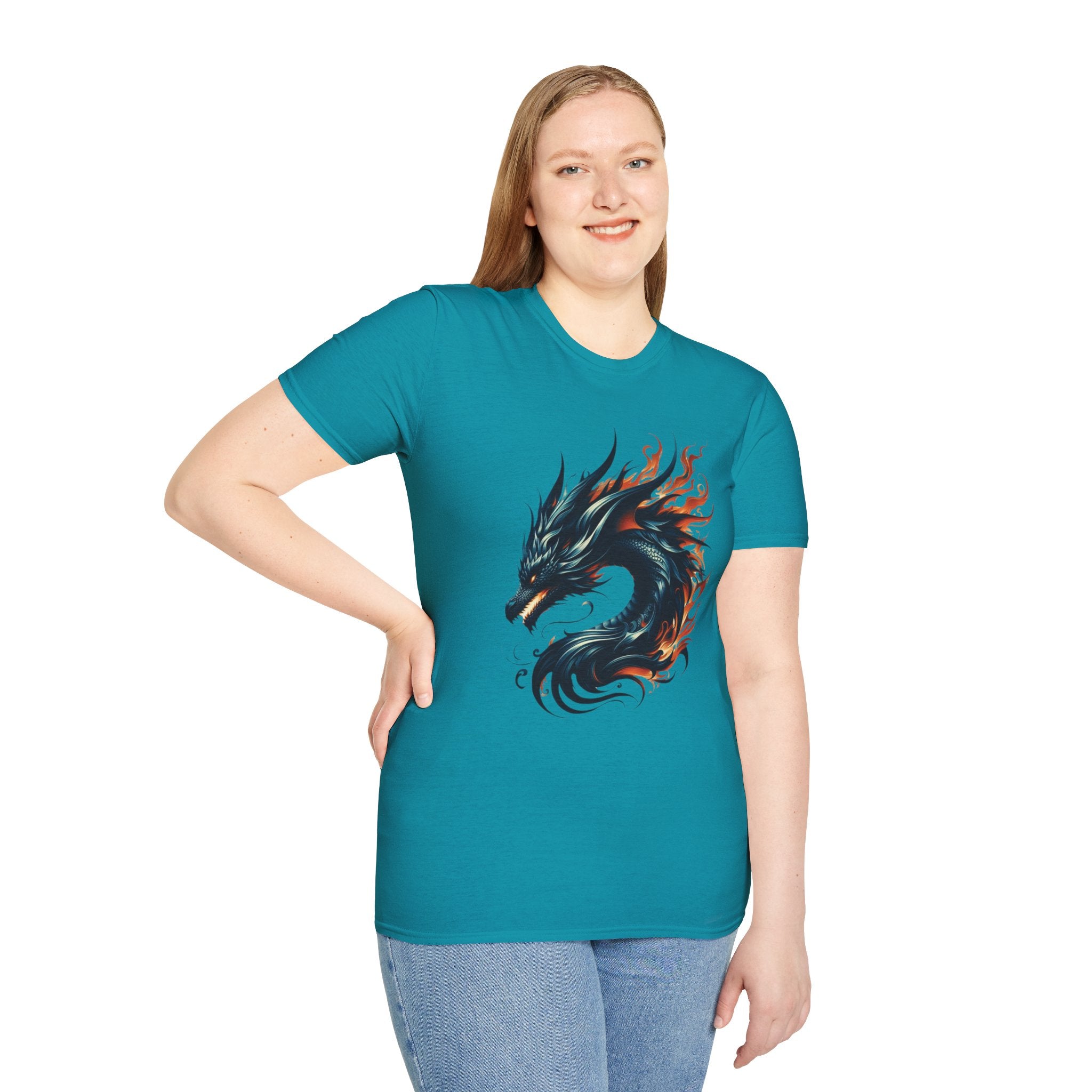 Dragon T-shirt Mens Graphic Tee Clothing Apparel Chinese Symbol Unisex Softstyle