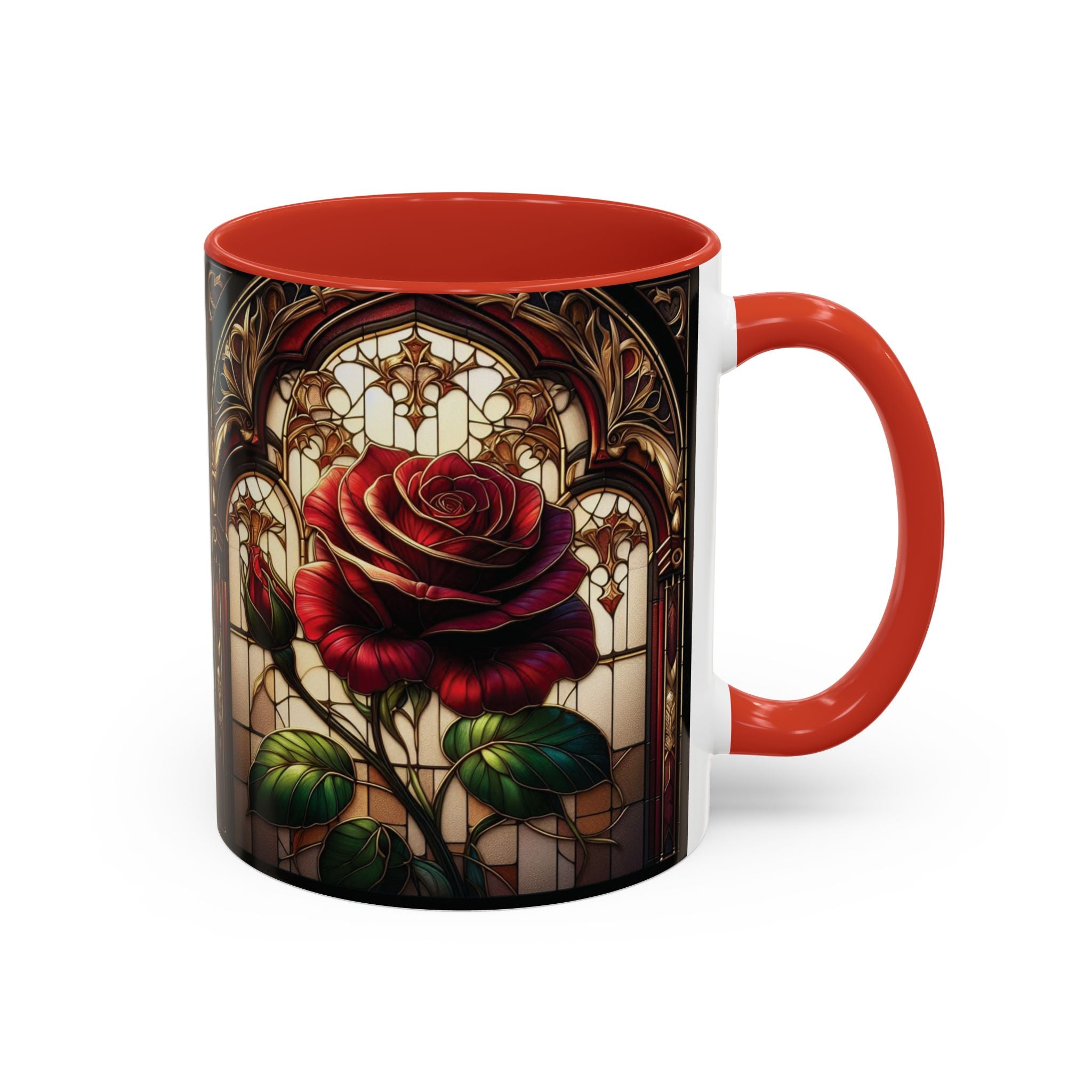 Rose Accent Coffee Mug Red Pink Ceramic Tea Cup Love Unique Valentine's Gift New