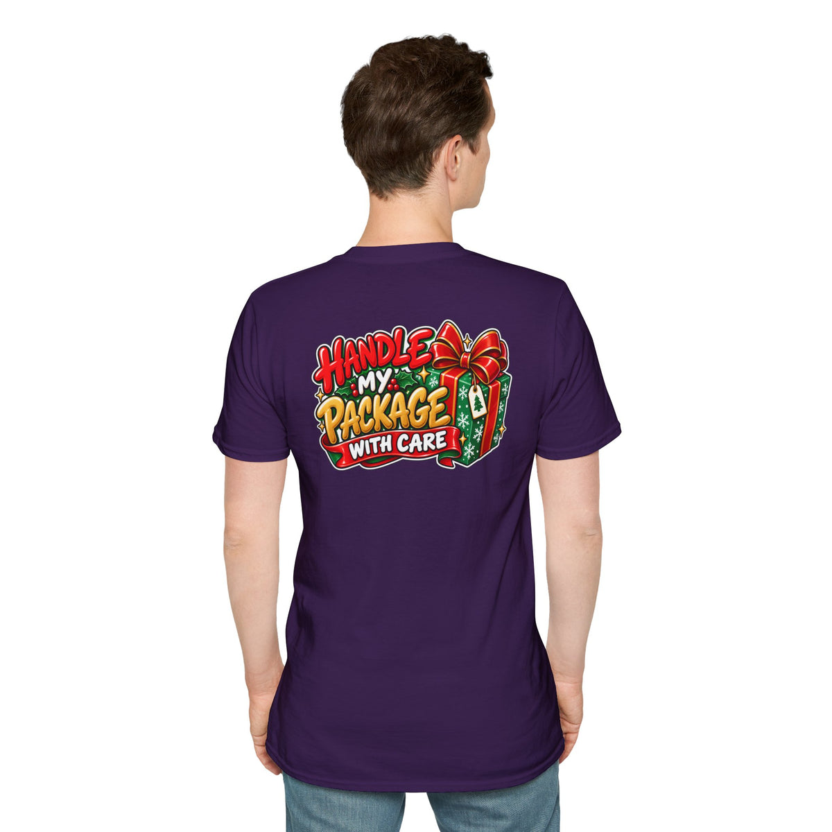 Funny Christmas Pun Tee Cheeky Holiday Shirt Dark Humor Funny Shirt HANDLE MY PACKAGE WITH CARE T-Shirt Unique Gift