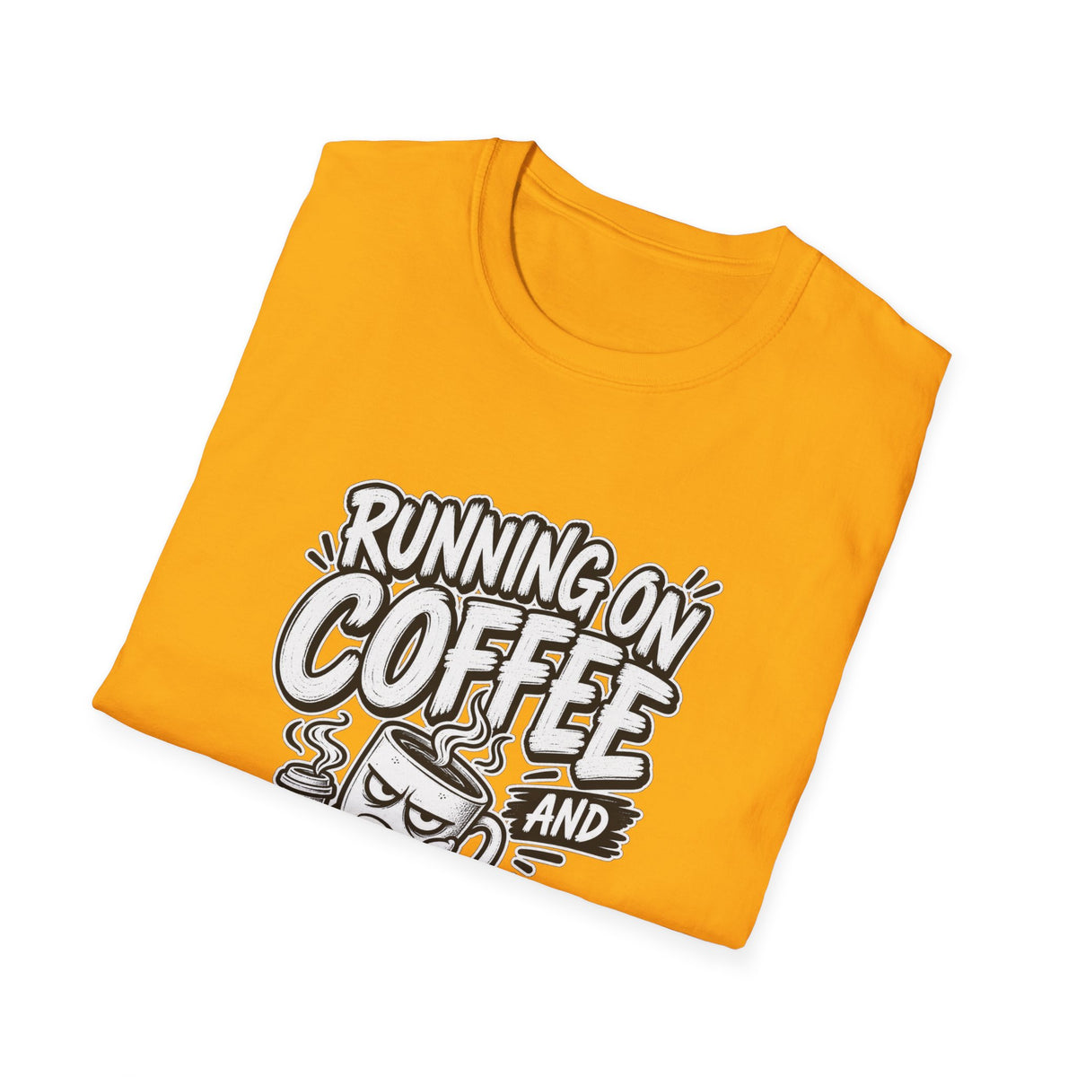 Funny Dark Humor Tshirt — Funny Office Tshirt Dark Humor Graphic Tee Unique Coworker Gift  RUNNING ON COFFEE AND PASSIVE AGGRESSION Shirt
