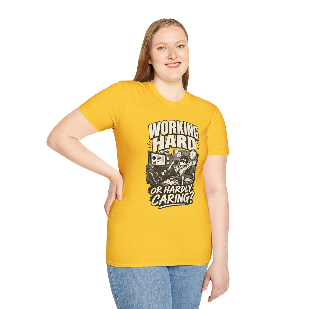 Funny Dark Humor Tshirt — Funny Office Tshirt Dark Humor Graphic Tee Unique Coworker Gift WORKING HARD Shirt
