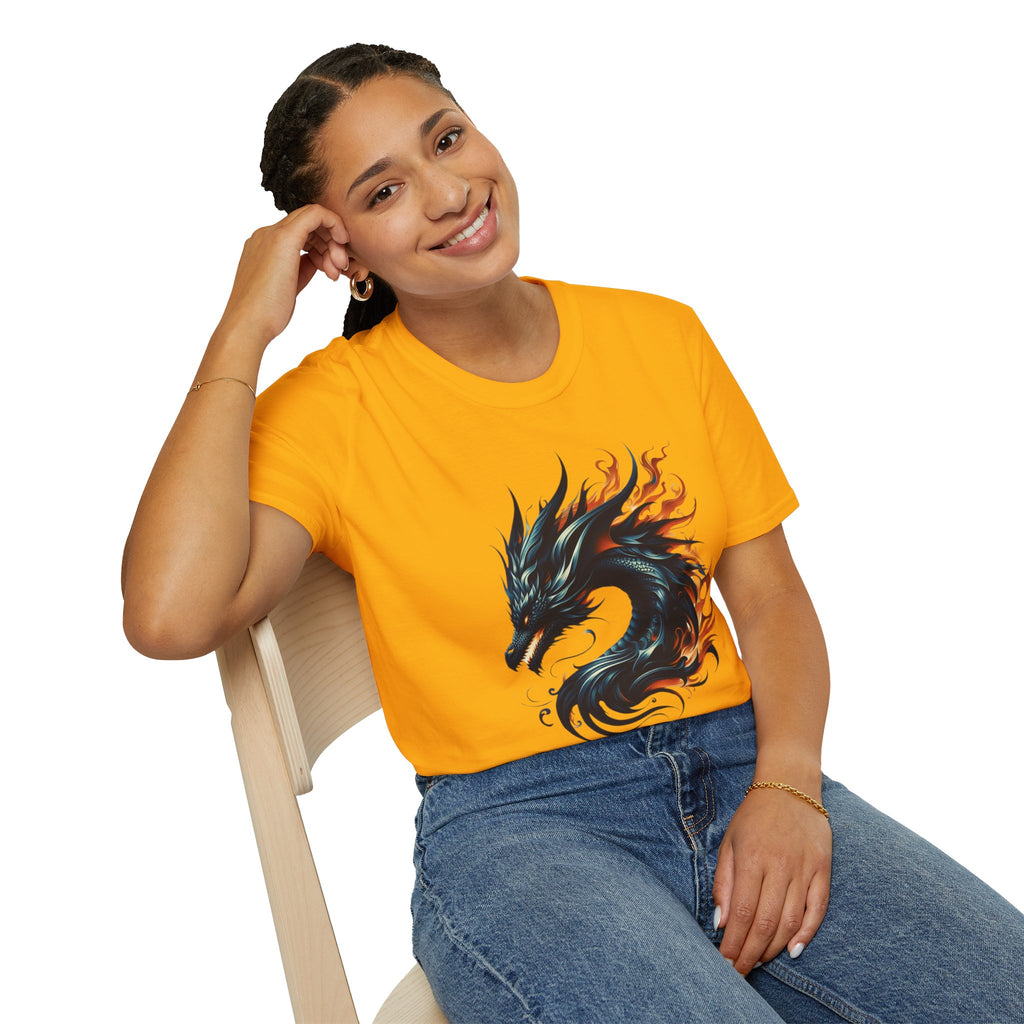 Dragon T-shirt Mens Graphic Tee Clothing Apparel Chinese Symbol Unisex Softstyle