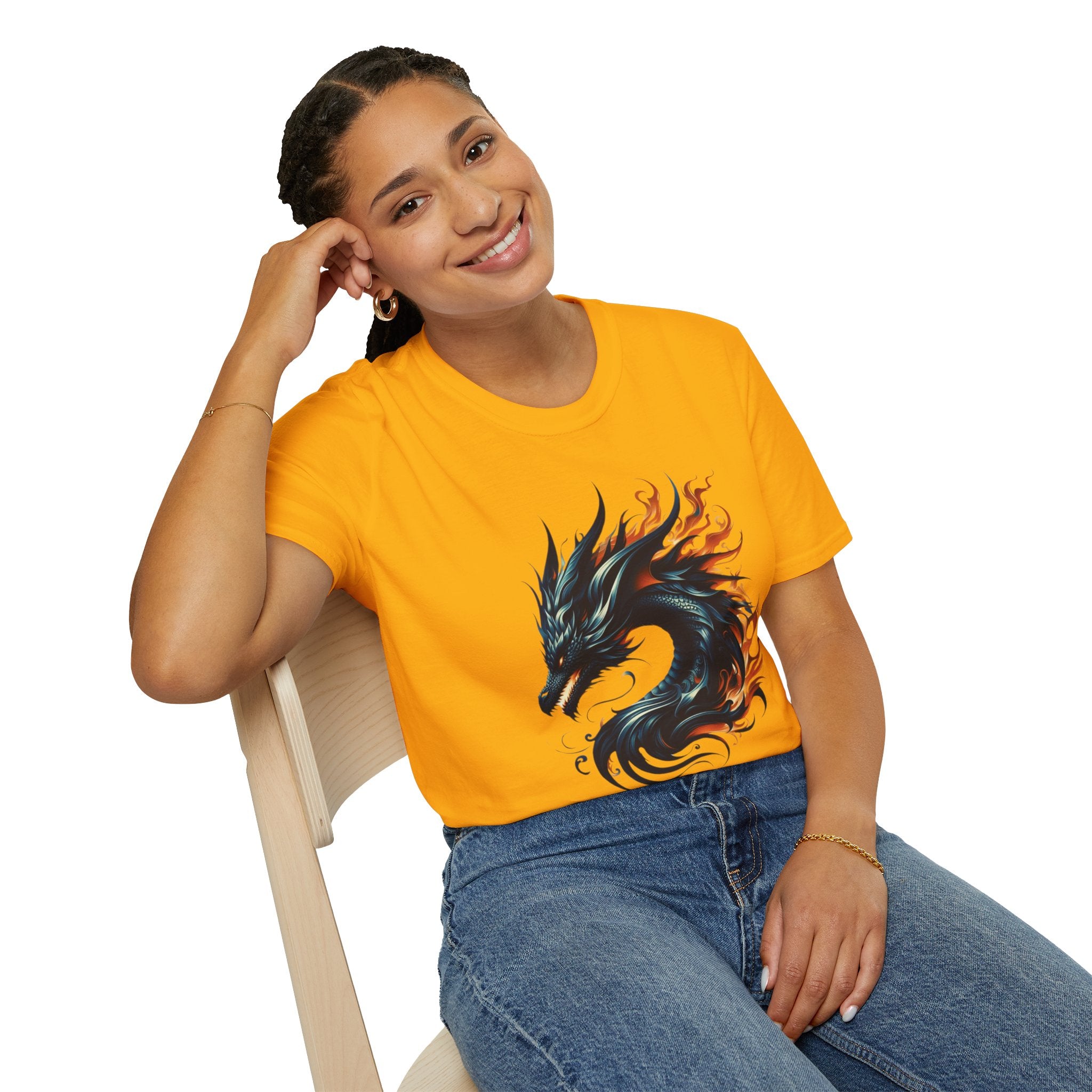 Dragon T-shirt Mens Graphic Tee Clothing Apparel Chinese Symbol Unisex Softstyle