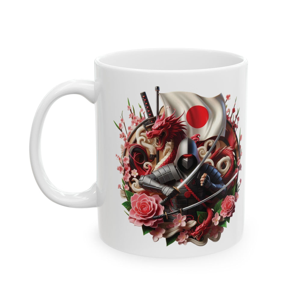 3D Japan Sakura Ninja Cup Flag Knight Samurai Dragon Art Flower Unique Gift Mug