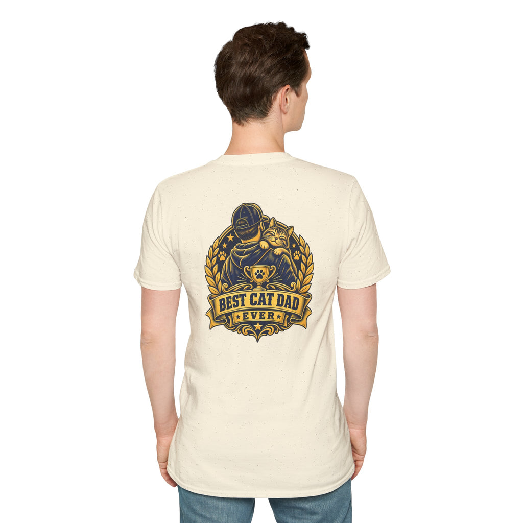 Best Cat Dad Ever Shirt Vintage Trophy Badge Cat Lover Graphic Tee Dark Humor Tee Unique Gift Funny Tshirt