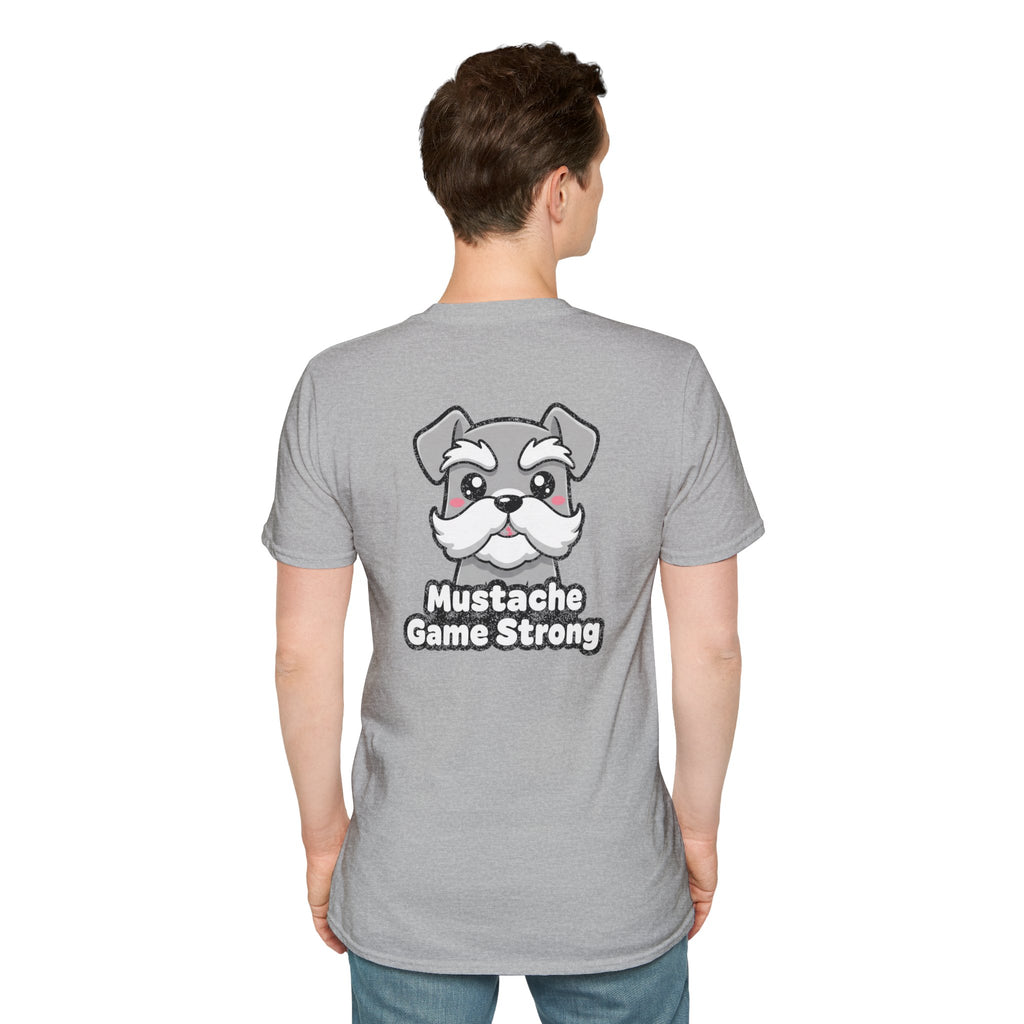 Cute Schnauzer Shirt Mustache Game Strong Funny Dog Lover Unisex Softstyle Tee Gift