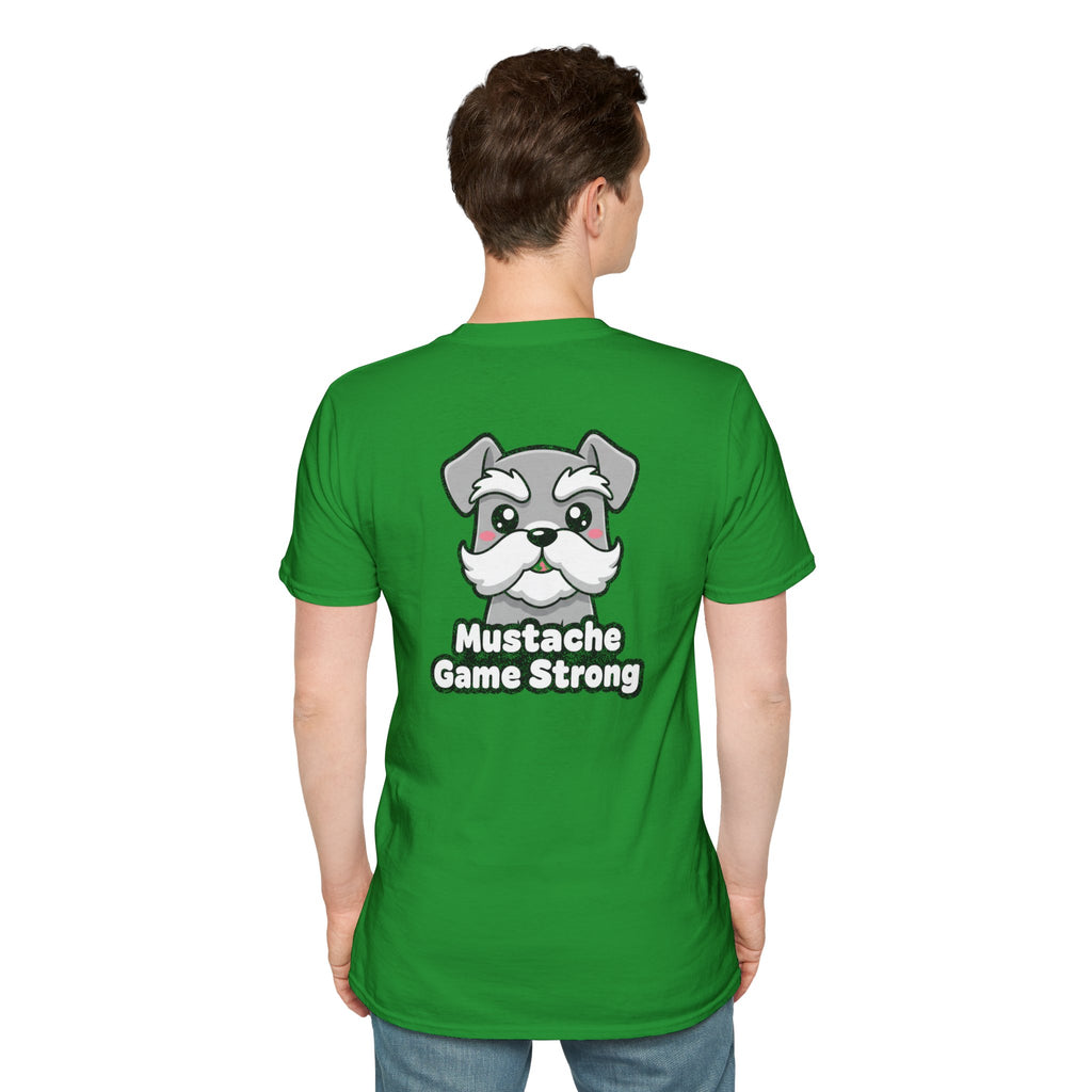 Cute Schnauzer Shirt Mustache Game Strong Funny Dog Lover Unisex Softstyle Tee Gift