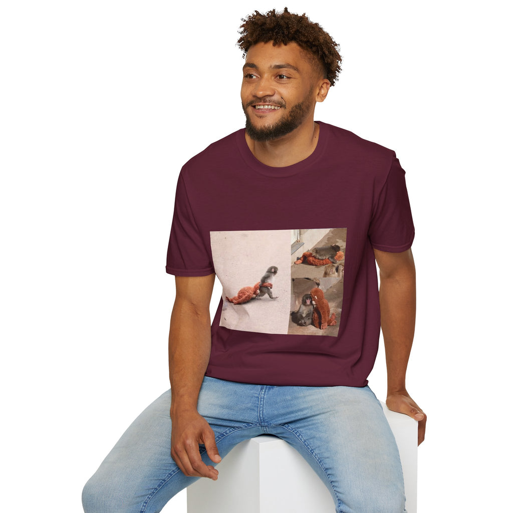Funny Punch Monkey Viral Animal Tshirt Cute Trendy Unisex Softstyle T-Shirt Gift