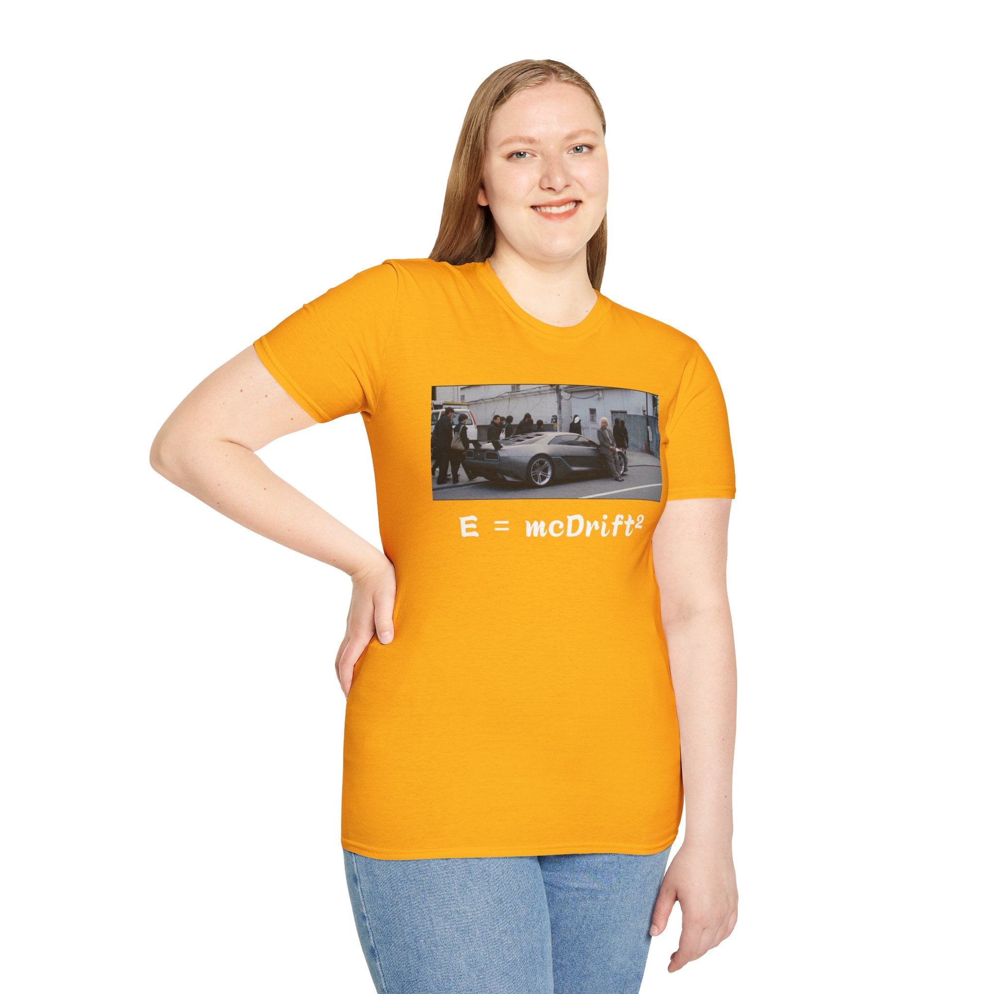 Funny Einstein Drift T-Shirt Speed Racing Car Unisex Softstyle TShirt Gift Men