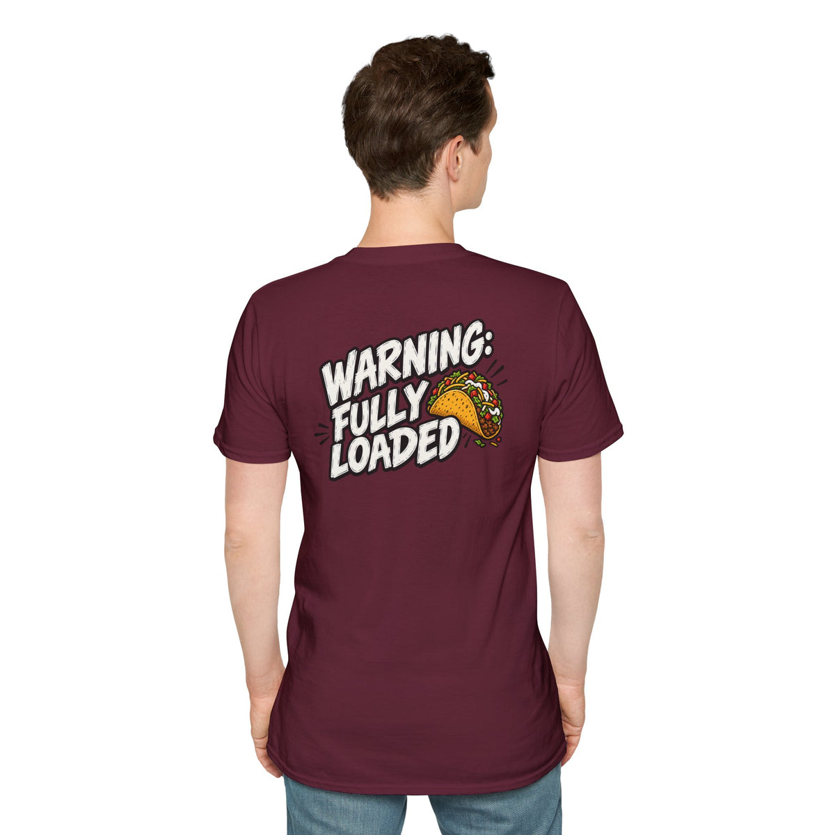 D0ark Humor Funny Taco Shirt Warning Fully Loaded Novelty Food Lover Graphic Tshirt Tee Unique Gift