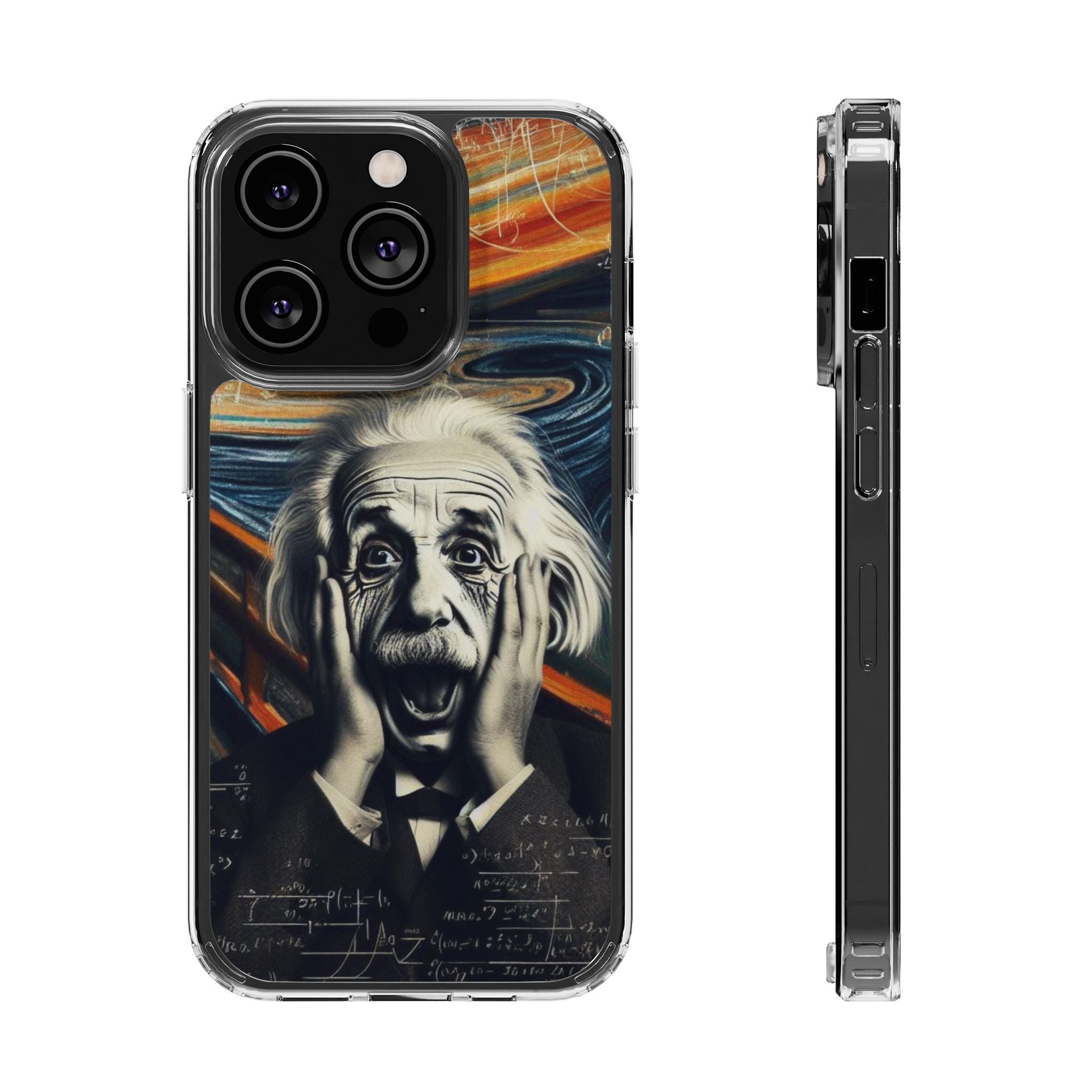 Funny Einstein Clear Phone Cases Edvard Munch Scream Unique iPhone Samsung Cases