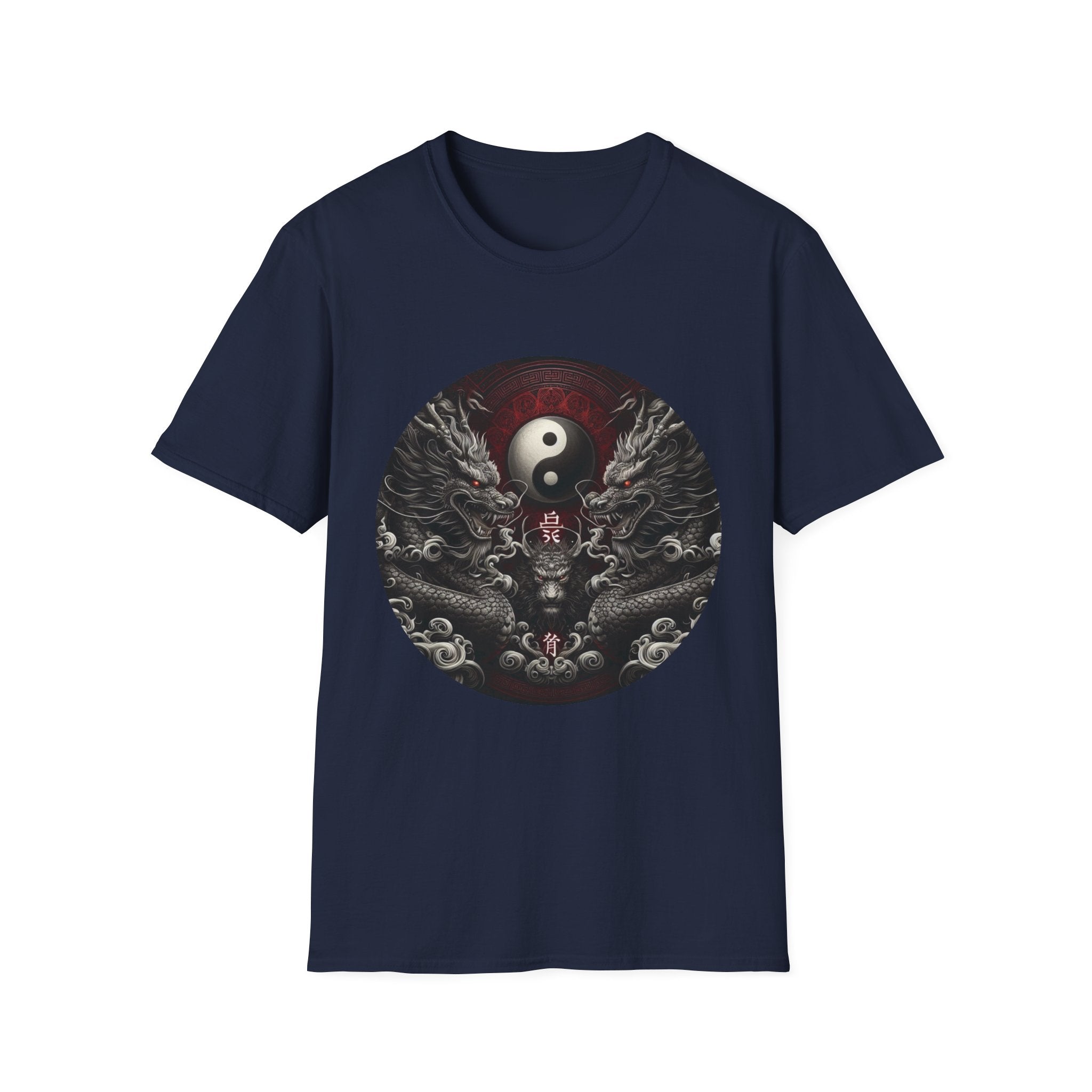 Dragon T-shirt Men Women Graphic Tee Clothing Apparel Symbol Ying Yang Best Gift