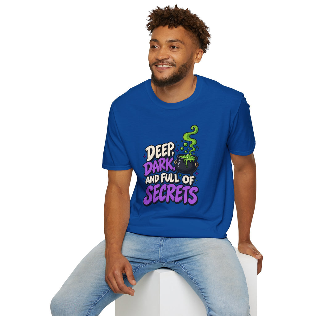 Funny Halloween Shirt DEEP DARK AND FULL OF SECRETS Novelty Tee Graphic T-Shirt